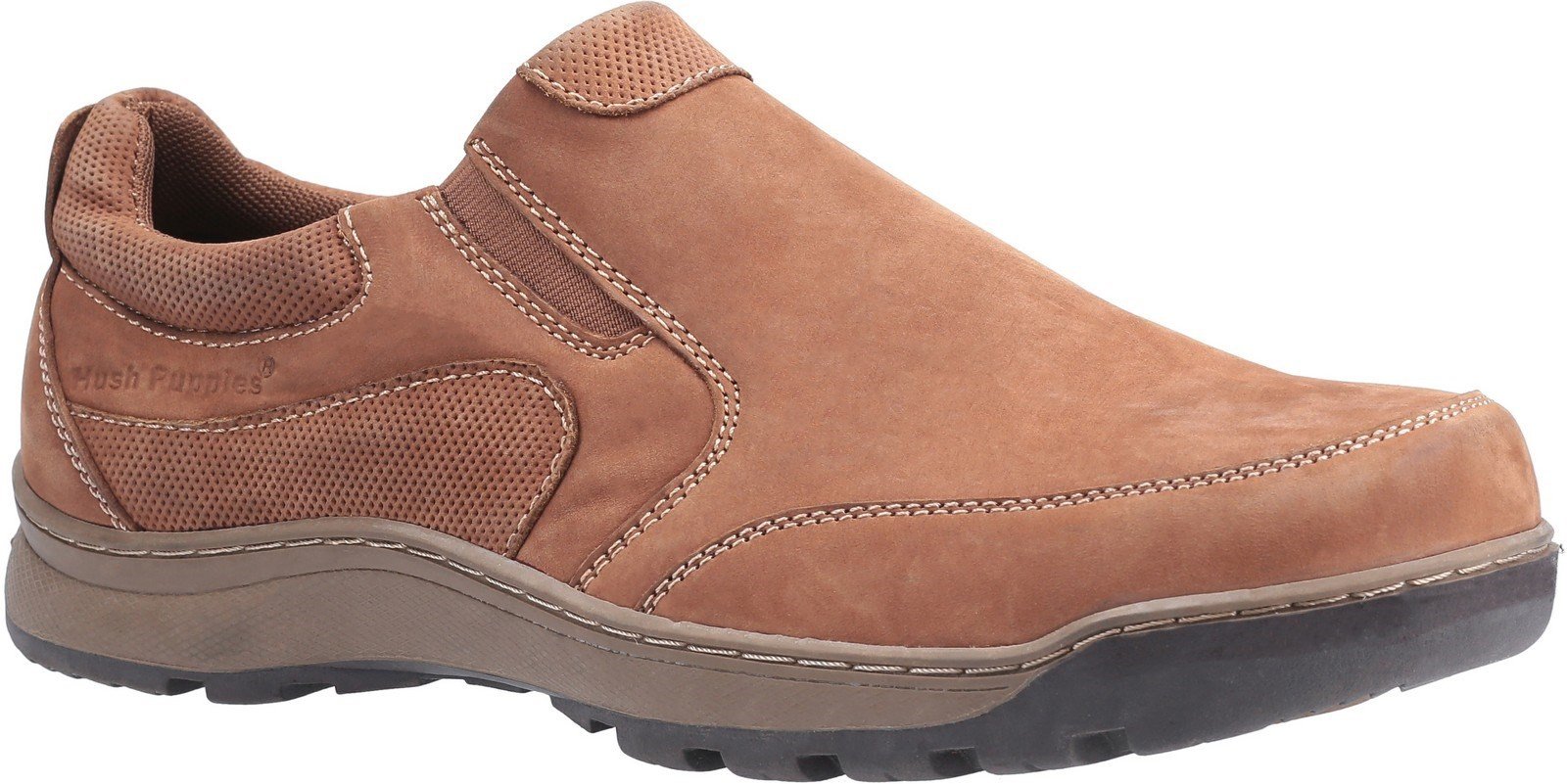 Hush Puppies Men's Jasper Slip On Trainer Various Colours 27361 - Tan Nubuck 6