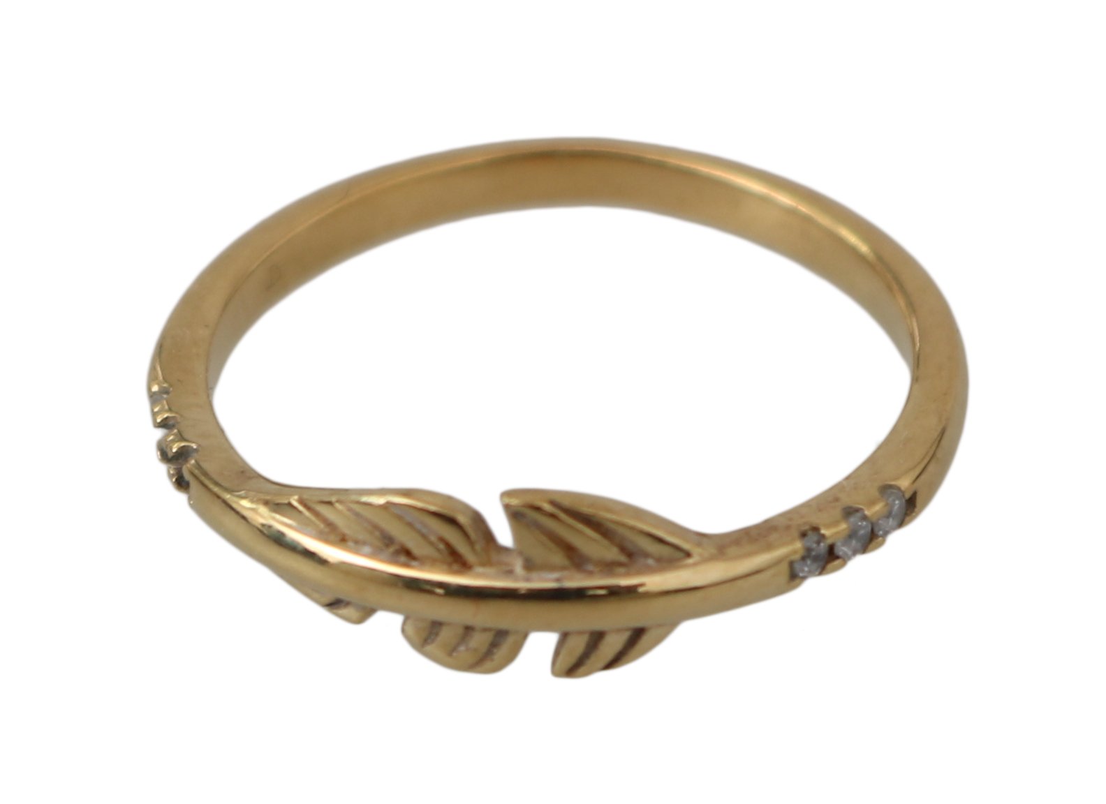 Nialaya Women's Feather Clear Authentic Ring Gold NY106 - EU54 | US7