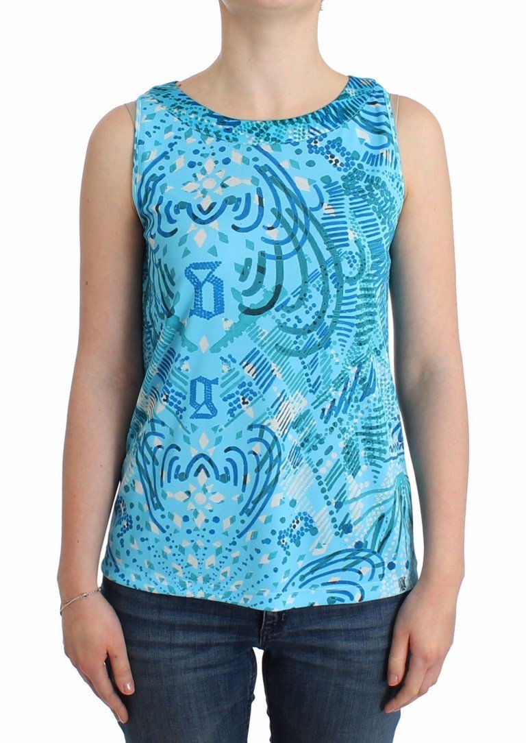 John Galliano Women's Printed Top Blue SIG11879-3 - XS