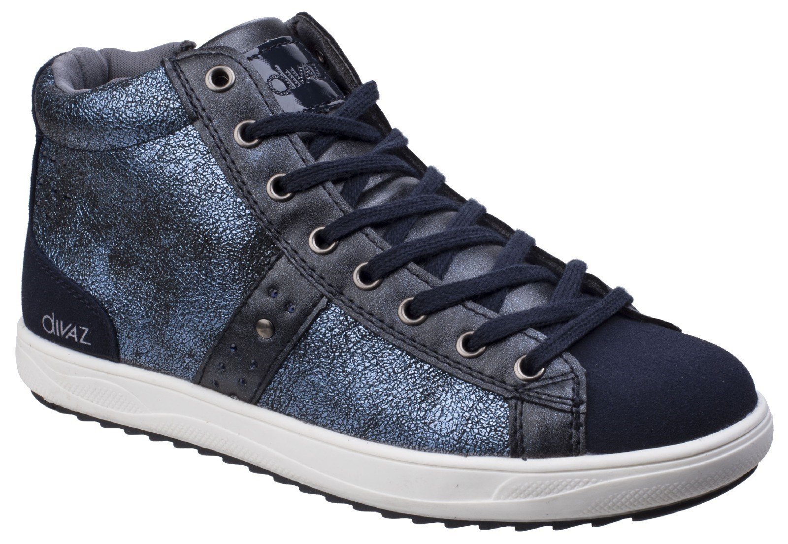 Divaz Women's Steffy Metallic Trainer Boot Black 25569-42559 - Navy 3