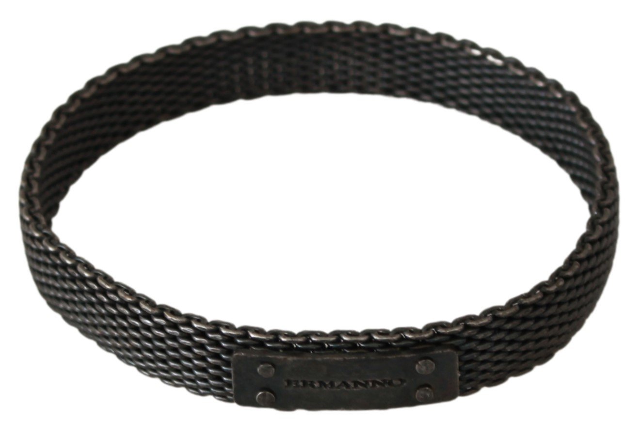 Ermanno Scervino Men's Branded Metal Steel Bracelet Silver SMY7005