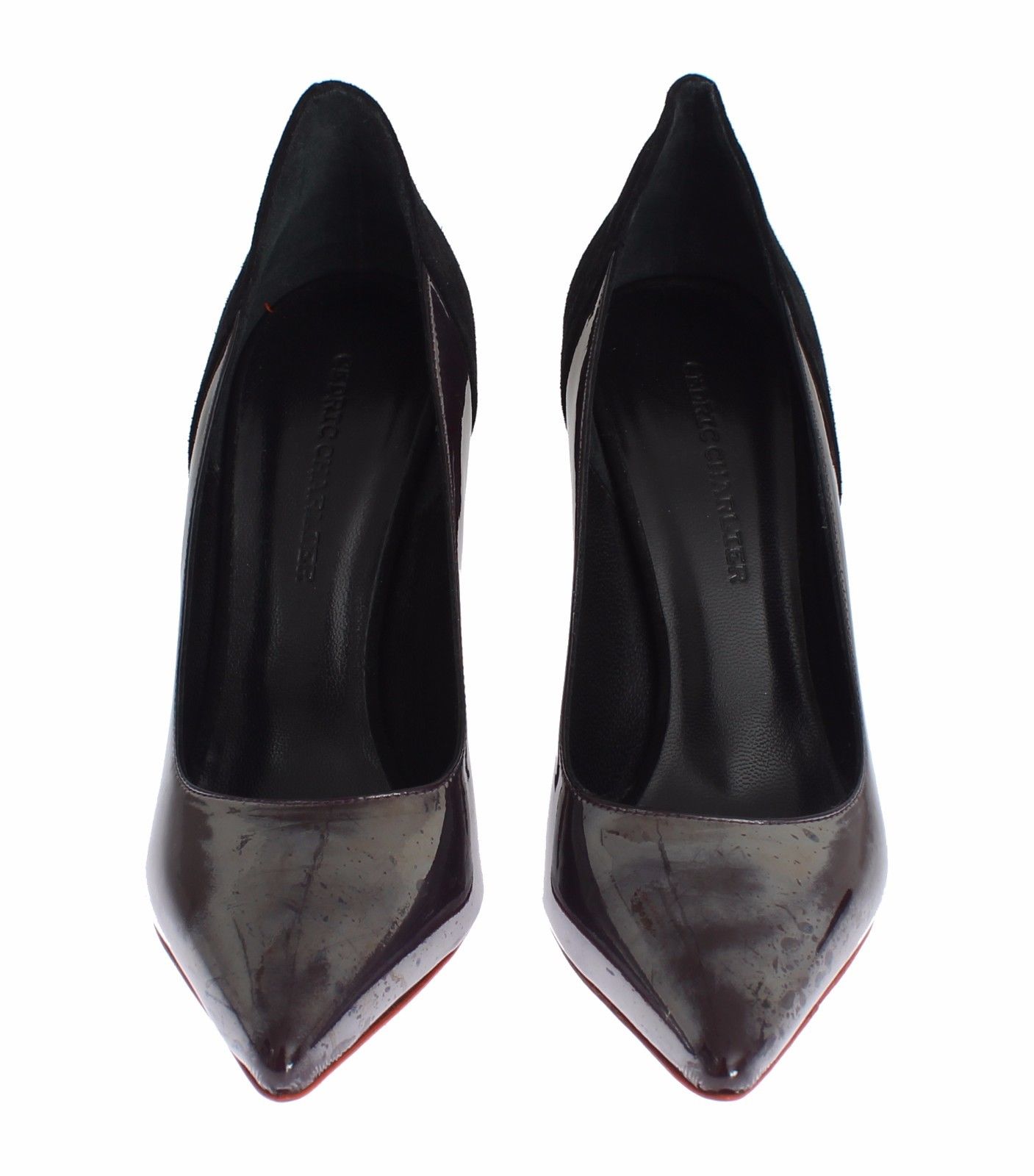 Cédric Charlier Women's Leather Suede Pumps Gray MOM26010 - EU41/US10.5