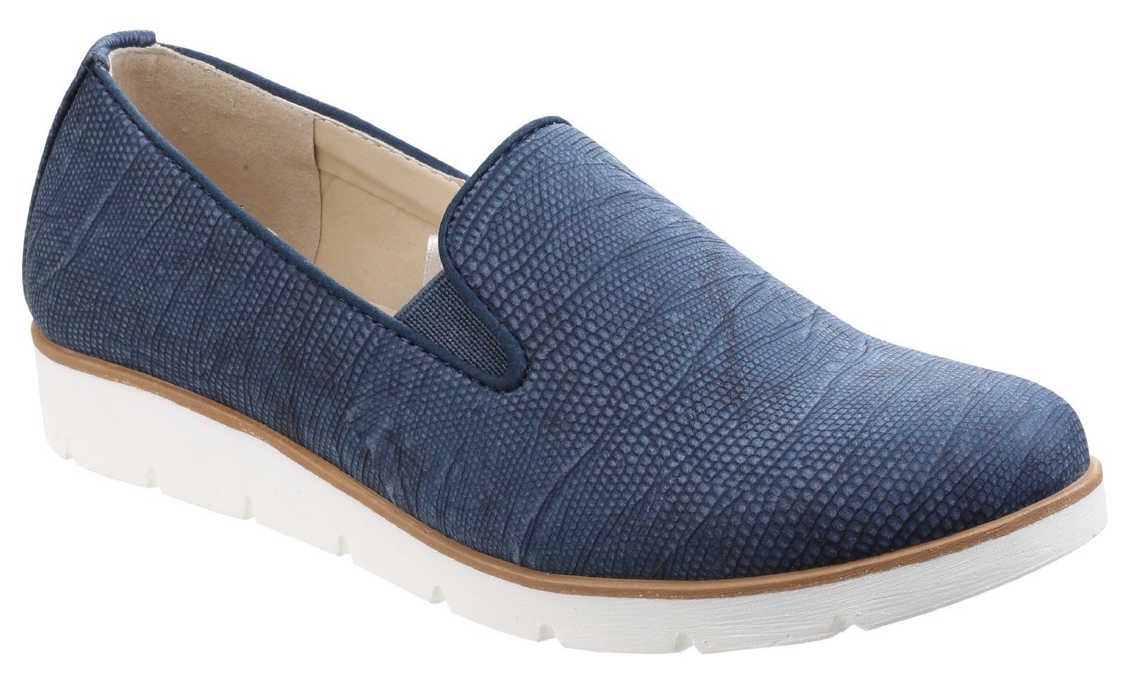Divaz Women's Mariah Slip On Twin Gusset Shoe Blue 24957-41306 - Blue 3