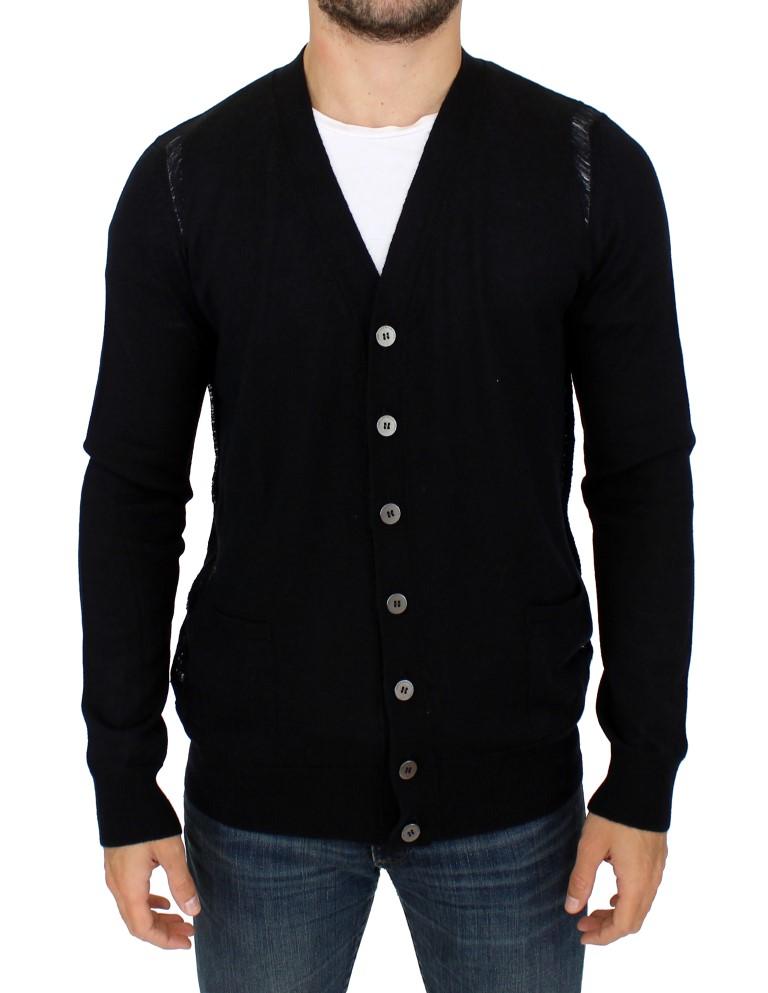 Karl Lagerfeld Men's Wool Cardigan Black SIG10576 - XL