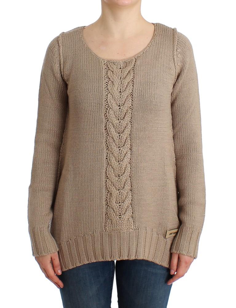 Cavalli Women's Knitted Wool Sweater Beige SIG12108 - IT44|L