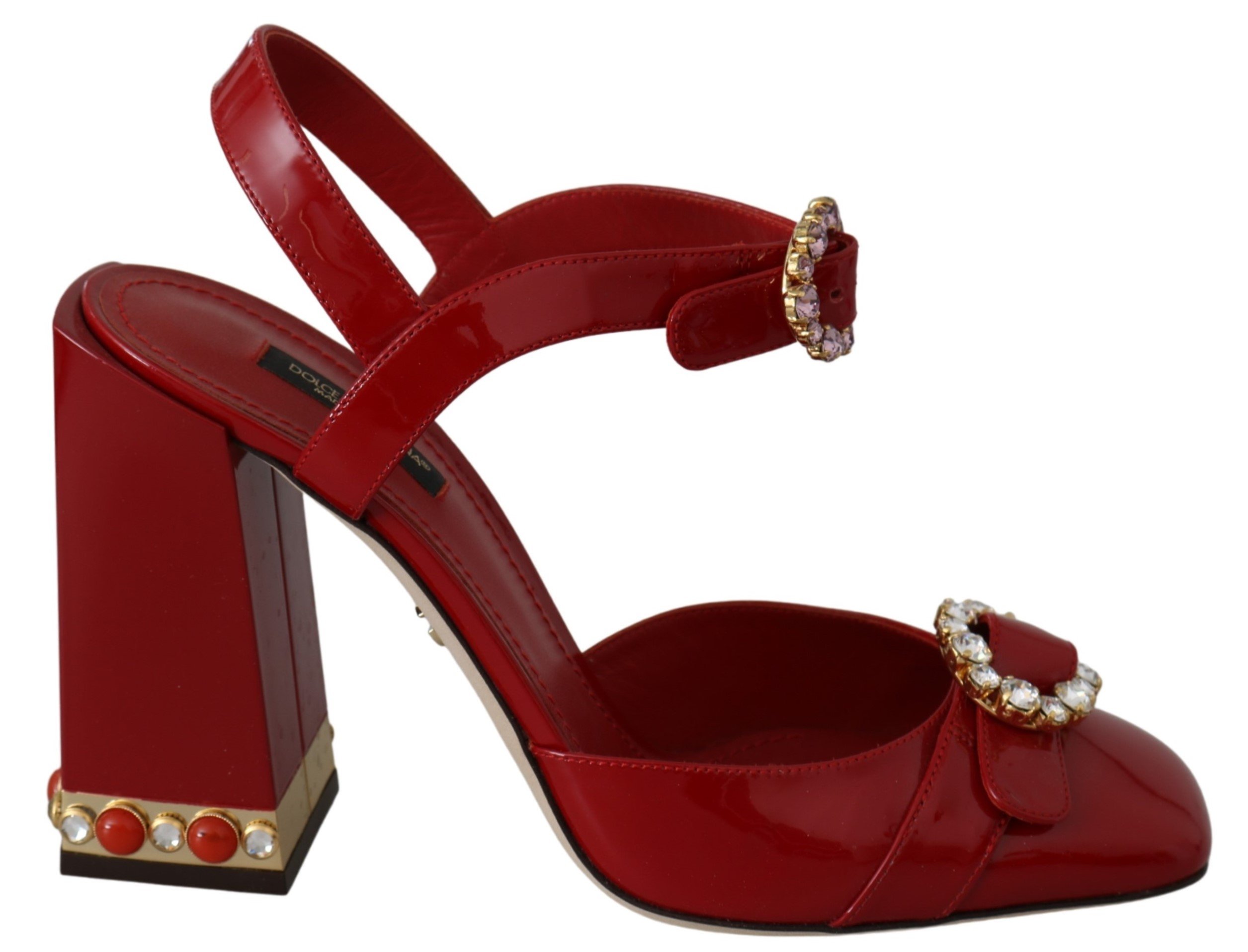 Dolce & Gabbana Women's Crystals Ankle Strap Sandal Red LA6654 - EU40/US9.5