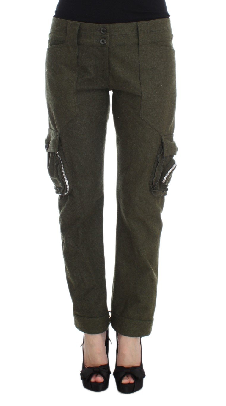 Ermanno Scervino Women's Loose Fit Cargo Trouser Green SIG30296 - IT40|S