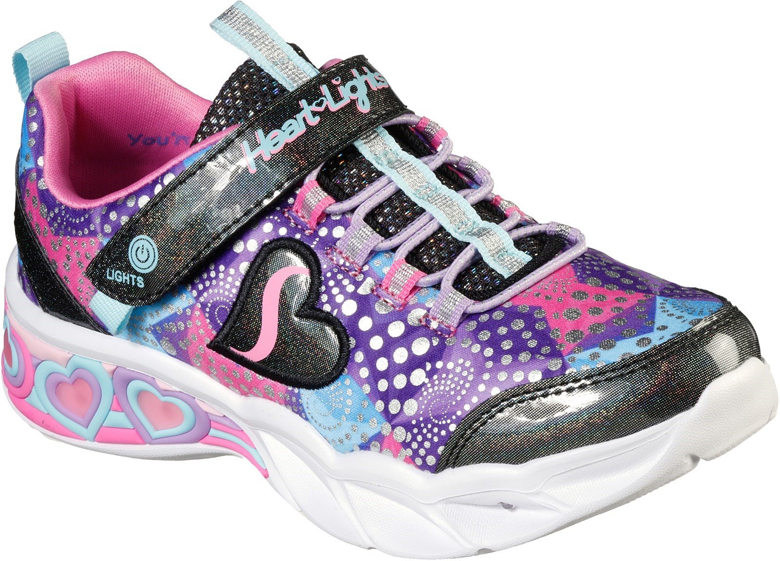 Skechers Kid's S Lights Sweetheart Lights Trainer Multicolor 32087 - Black/Multi 9.5