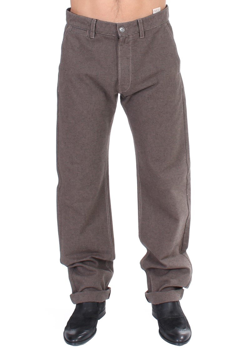 GF Ferre Men's Cotton Regular Fit Casual Trouser Brown SIG11102 - IT48 | M