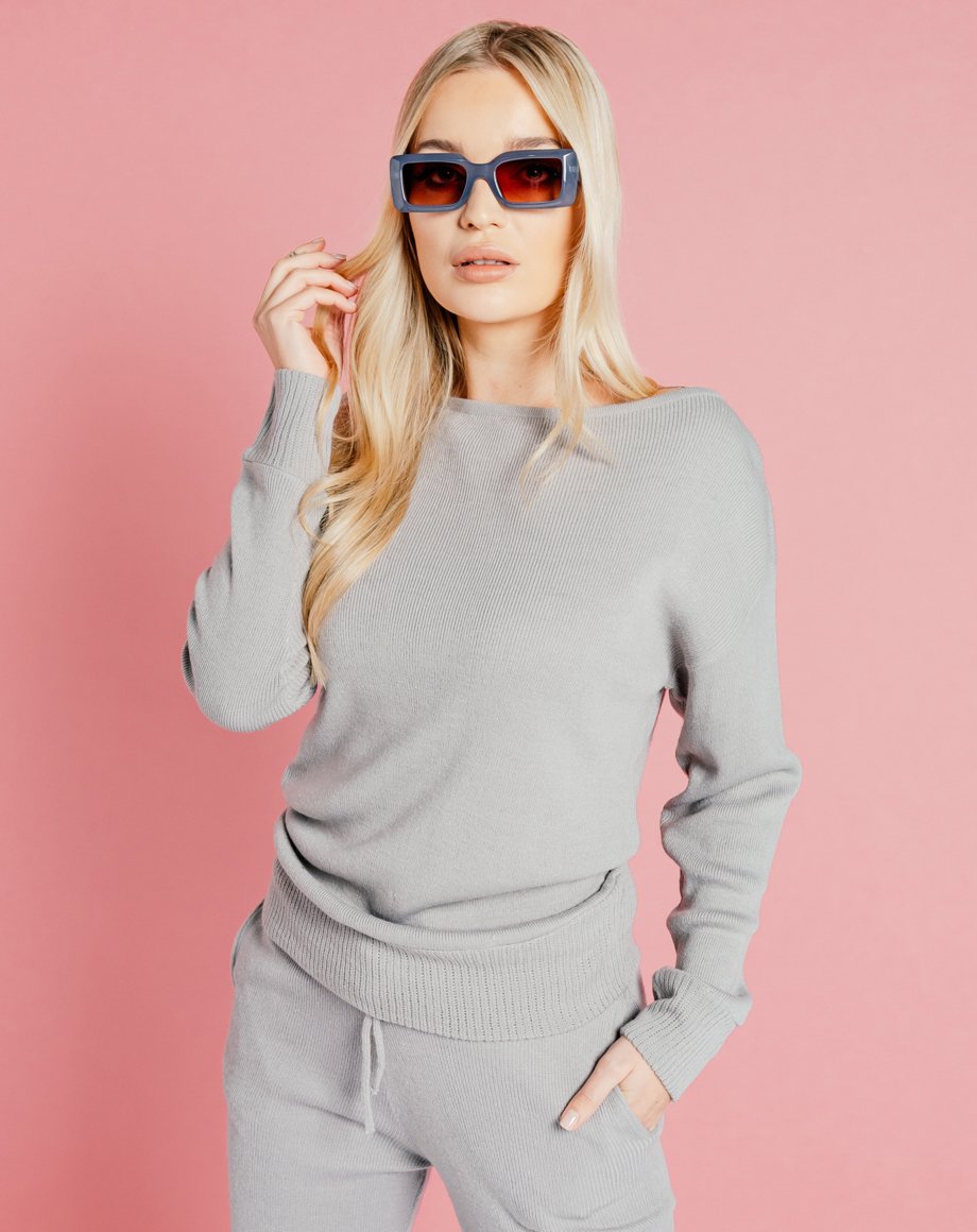 Auriel Knitted Lounge Top - Grey / 8