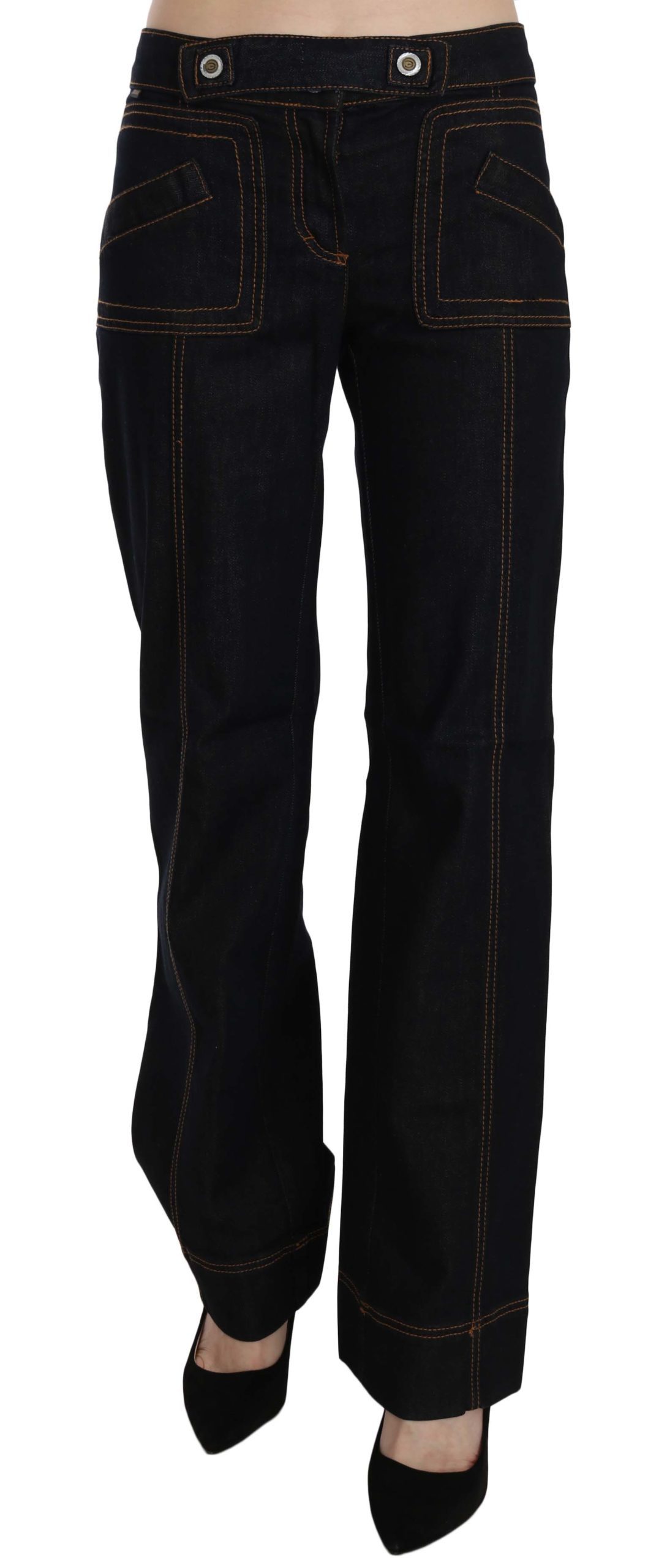 Just Cavalli Women's Mid Waist Straight Denim Trouser Black PAN70369 - W24