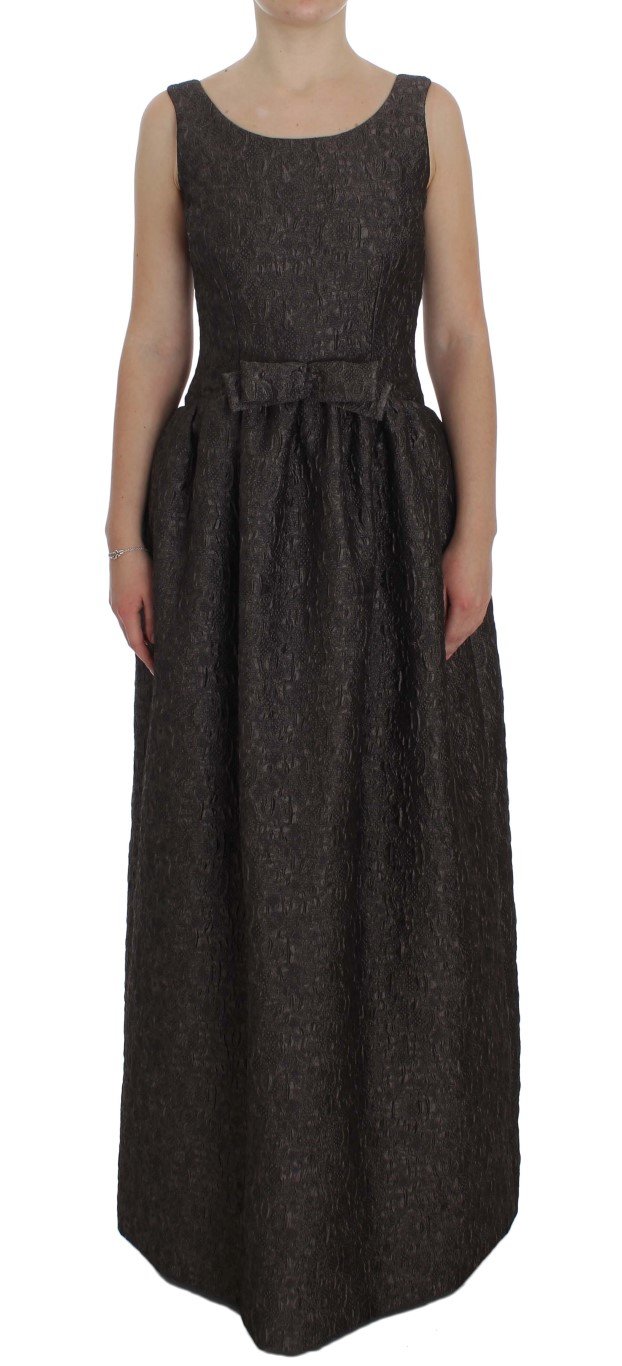 Dolce & Gabbana Women's Brocade Sheath Full Length Gown Dress Gray NOC10157 - IT40|S