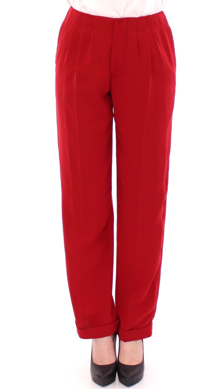 CO|TE Women's Wool Straight Dress Trouser Red GSS10188 - IT40|S