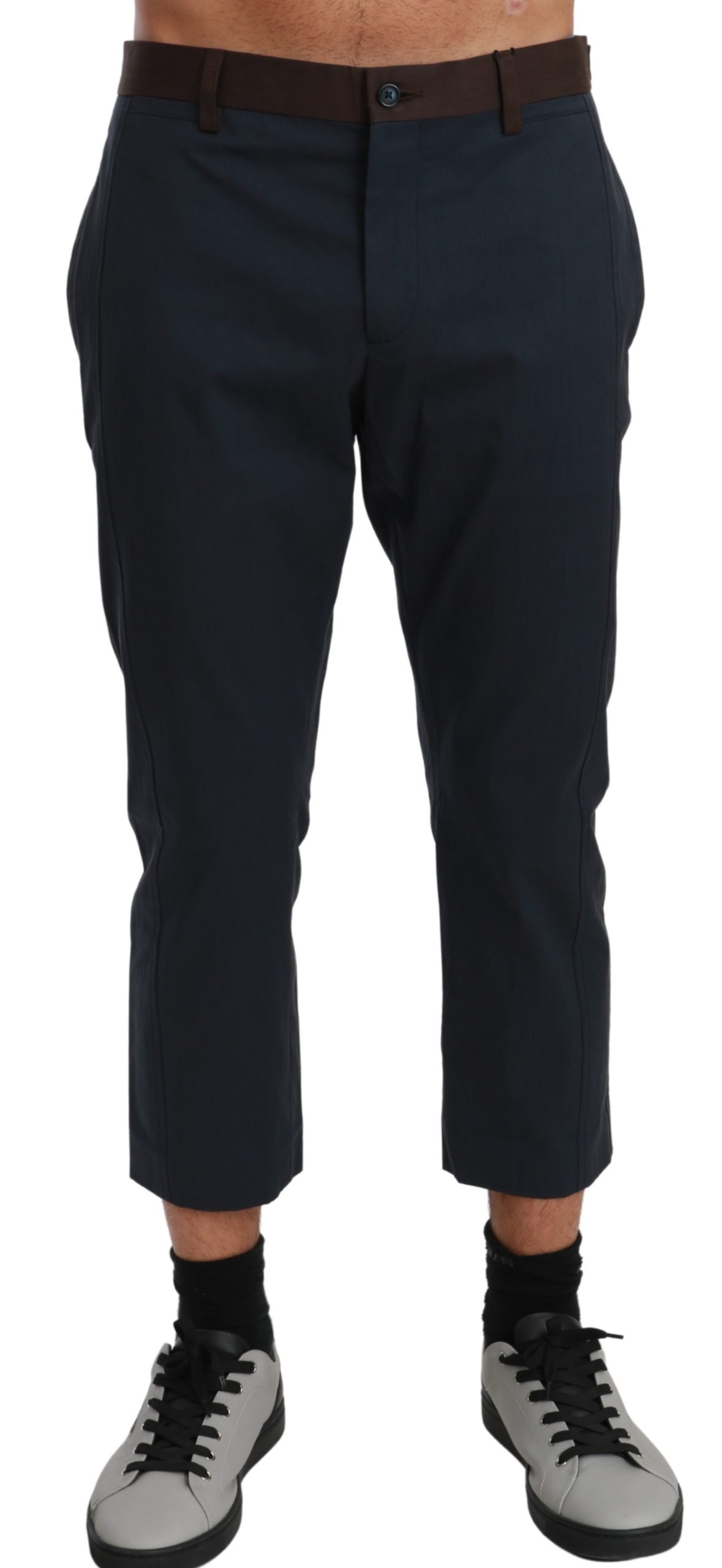Dolce & Gabbana Men's Stripes Cropped Trouser Brown PAN70977 - IT44 | XS