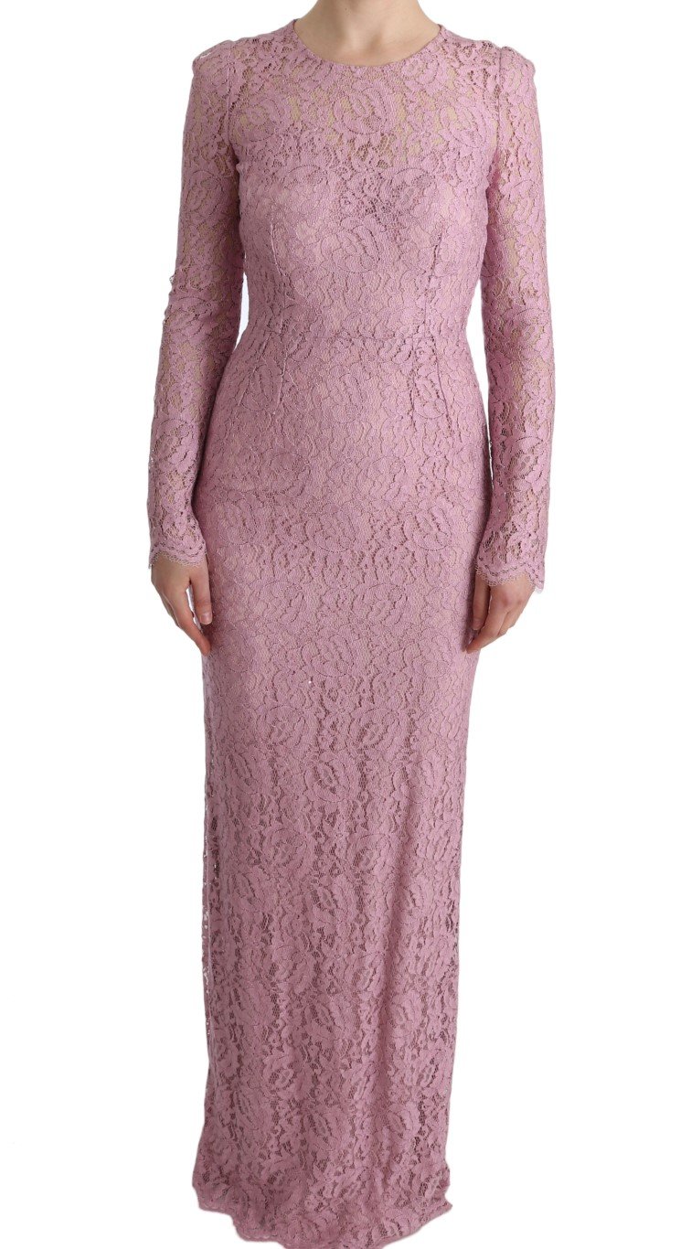 Dolce & Gabbana Women's Floral Lace Sheath Dress Pink SIG60562 - IT40|S