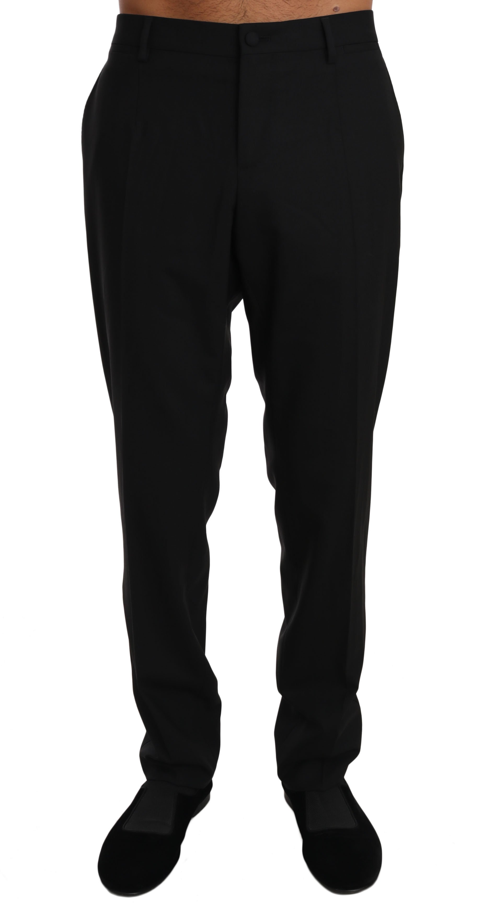 Dolce & Gabbana Men's Wool Stretch Dress Trousers Trouser Black PAN61129 - IT50 | L