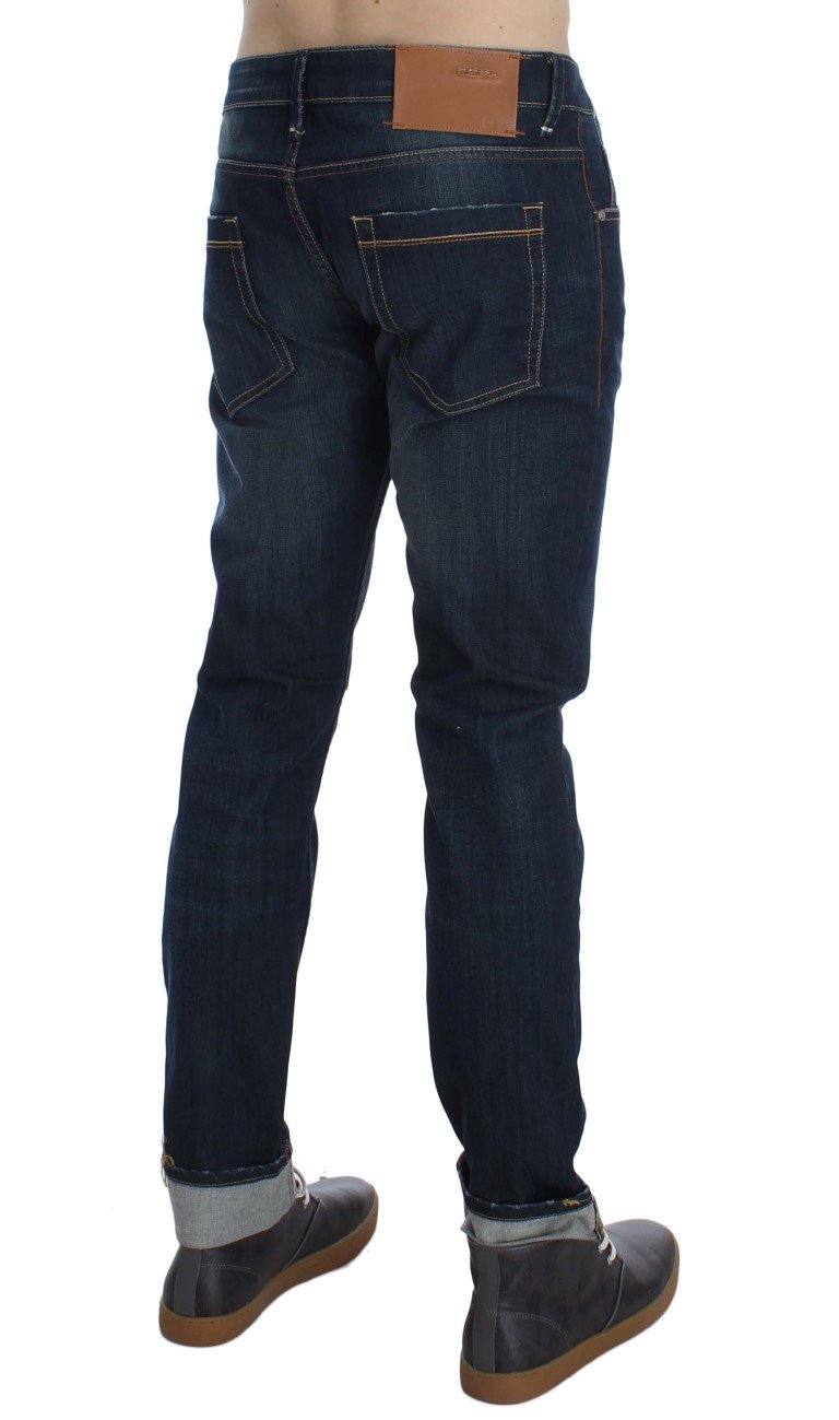 ACHT Men's Stretch Slim Skinny Fit Jeans Blue SIG30535 - W34