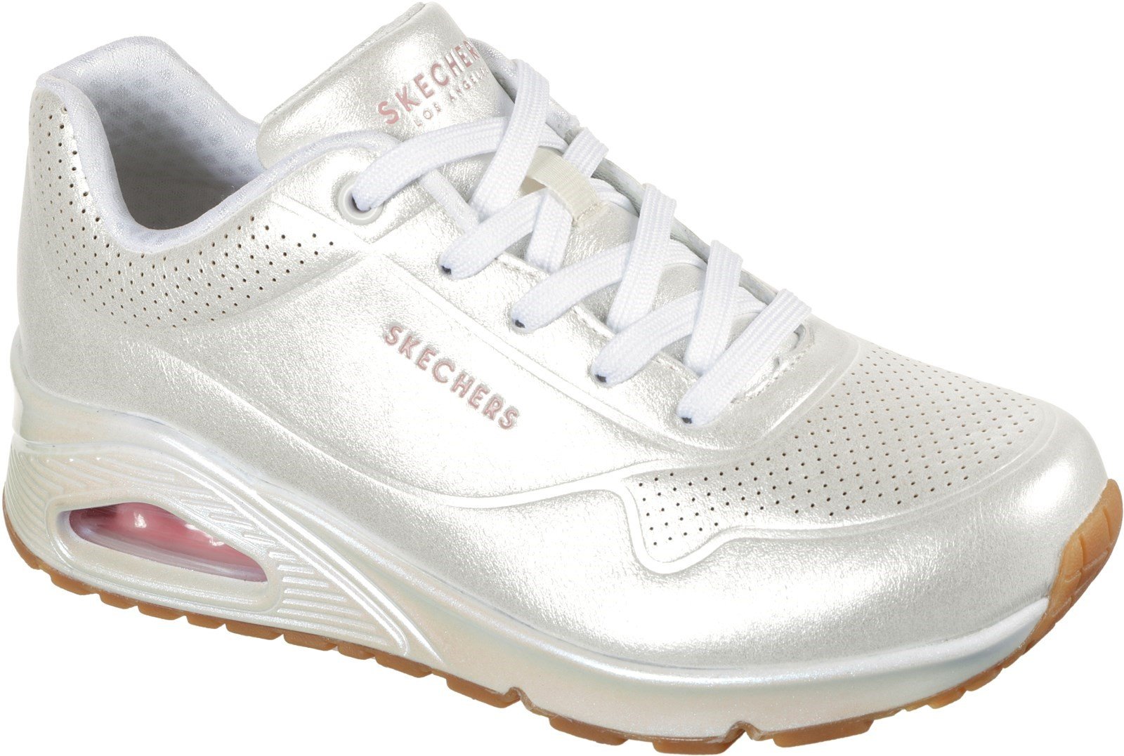 Skechers Women's Uno Pearl Queen Sports Trainer White 32136 - White 8