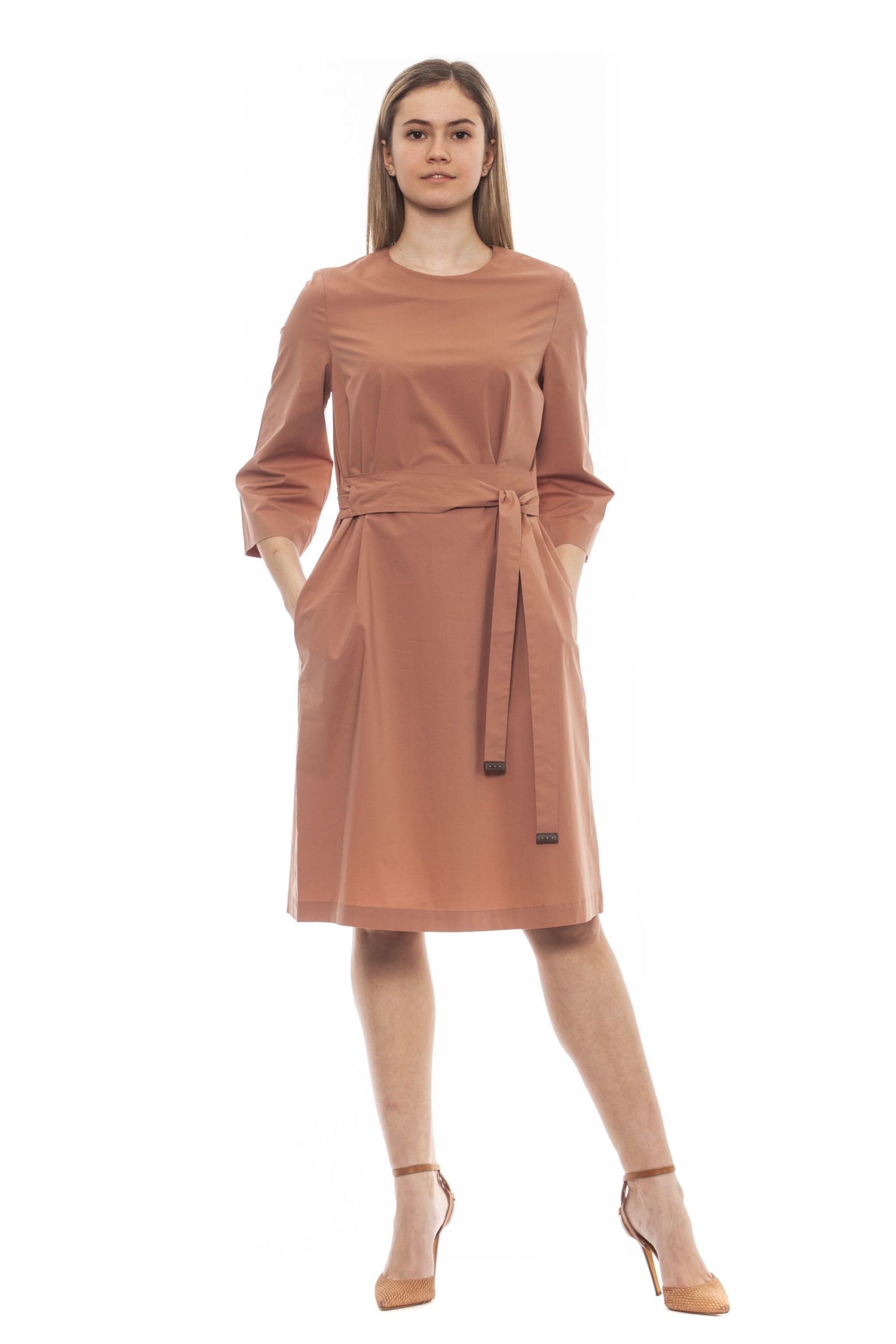 Peserico Women's Marrone Dress Brown PE1383194 - IT42 | S