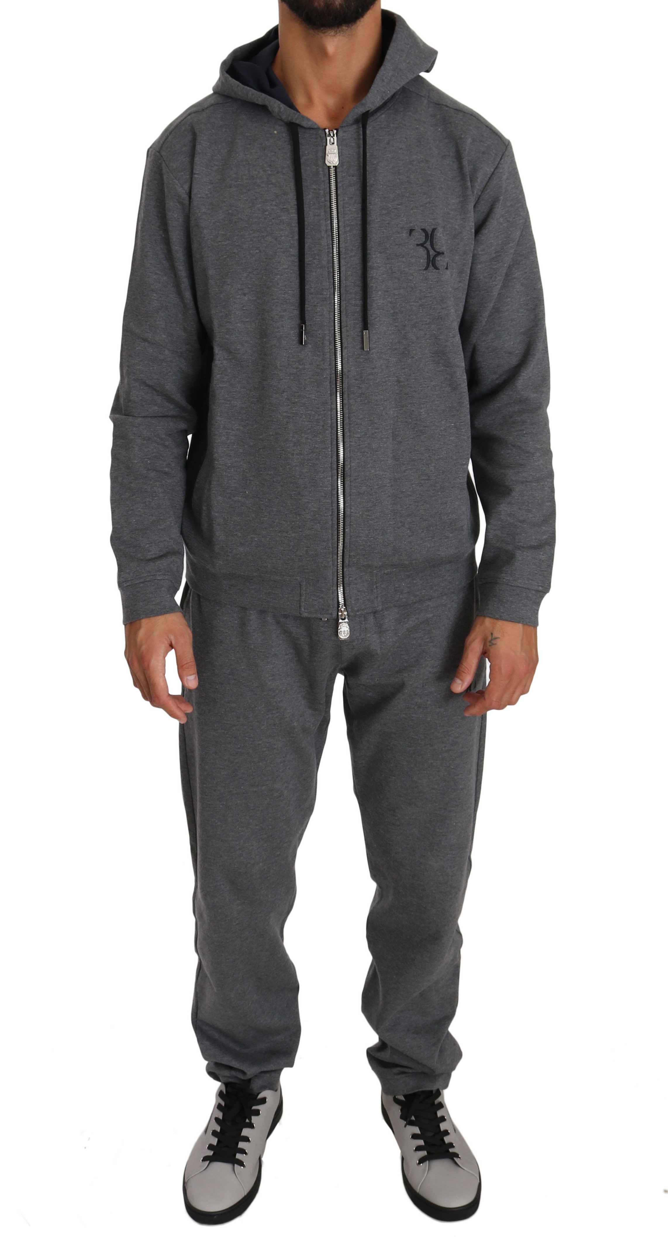Billionaire Italian Couture Men's Hoodie Tracksuit Grey BIL1012 - L