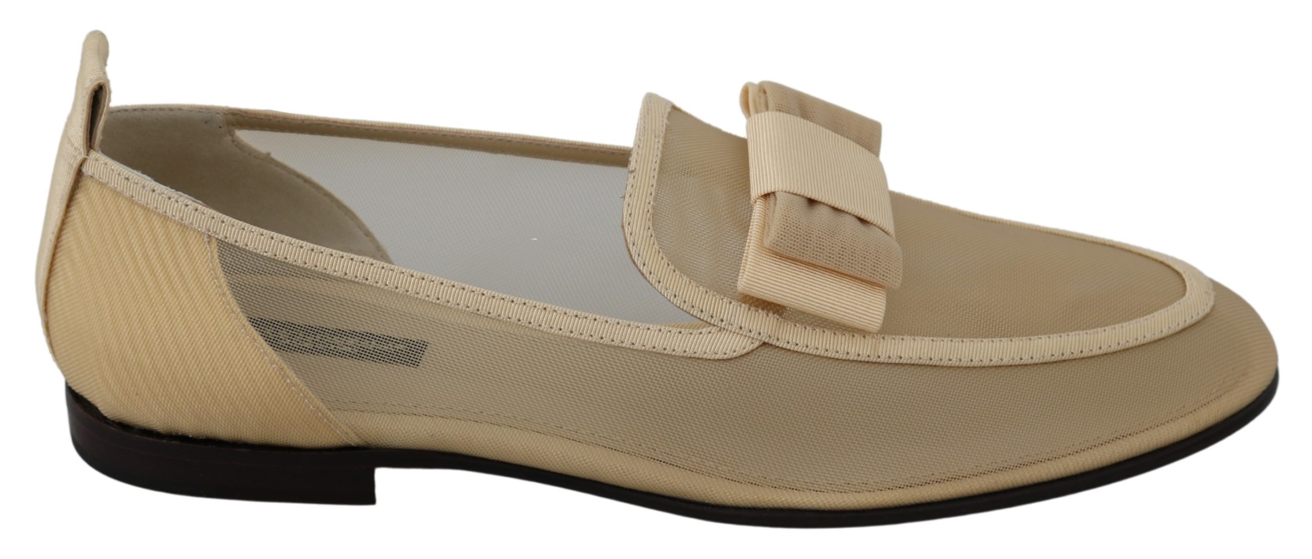 Dolce & Gabbana Women's Viscose Nude Ribbon Flats Beige LA7333 - EU39/US8.5
