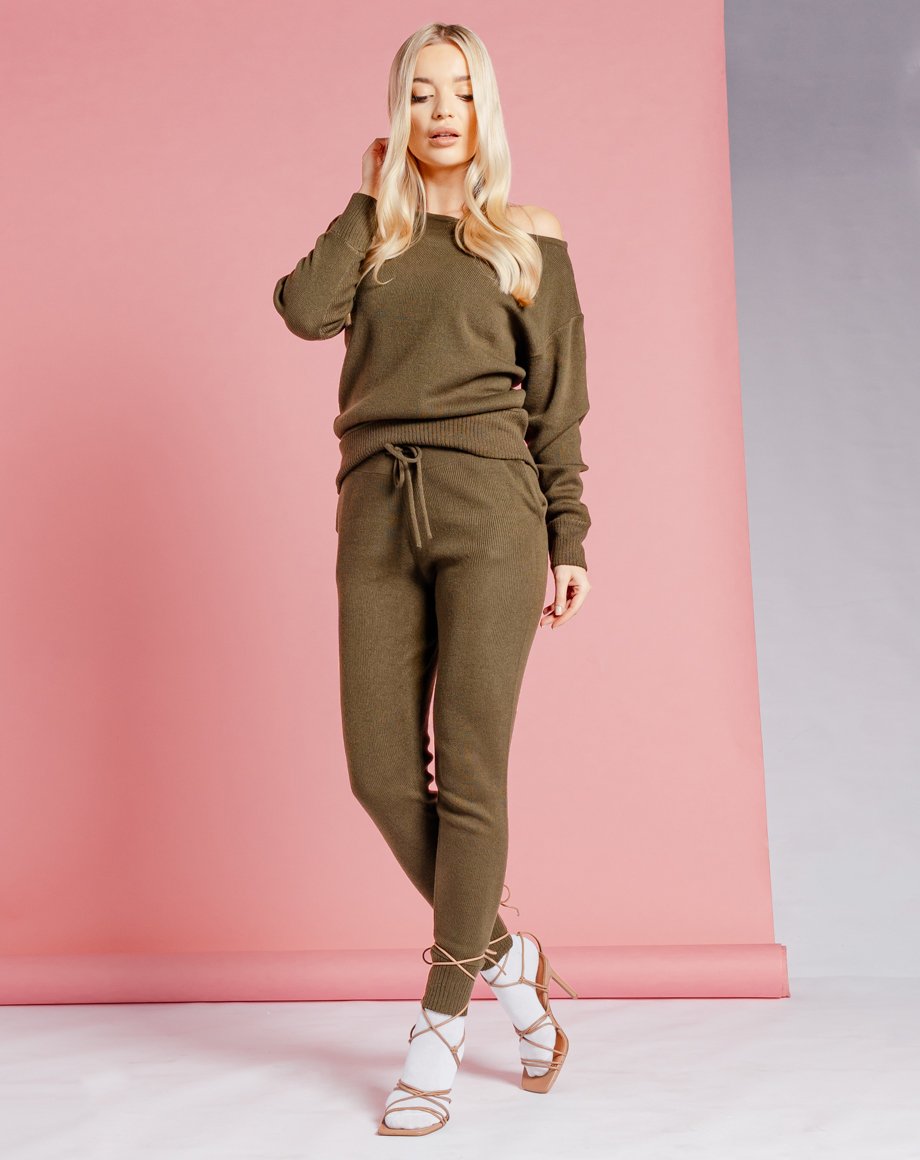 Auriel Knitted Lounge Set - Khaki / 8