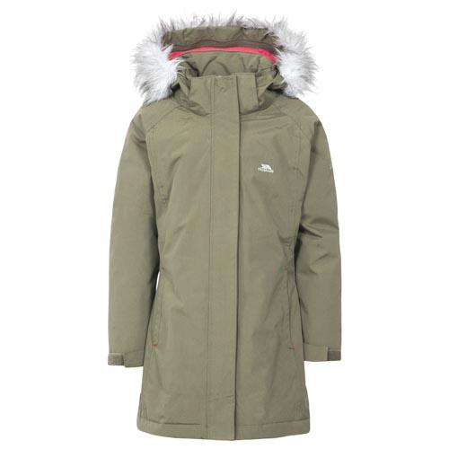 Trespass Kid's Waterproof Parka Jacket Various Colours Fame - Moss Tone 9 to 10 Years