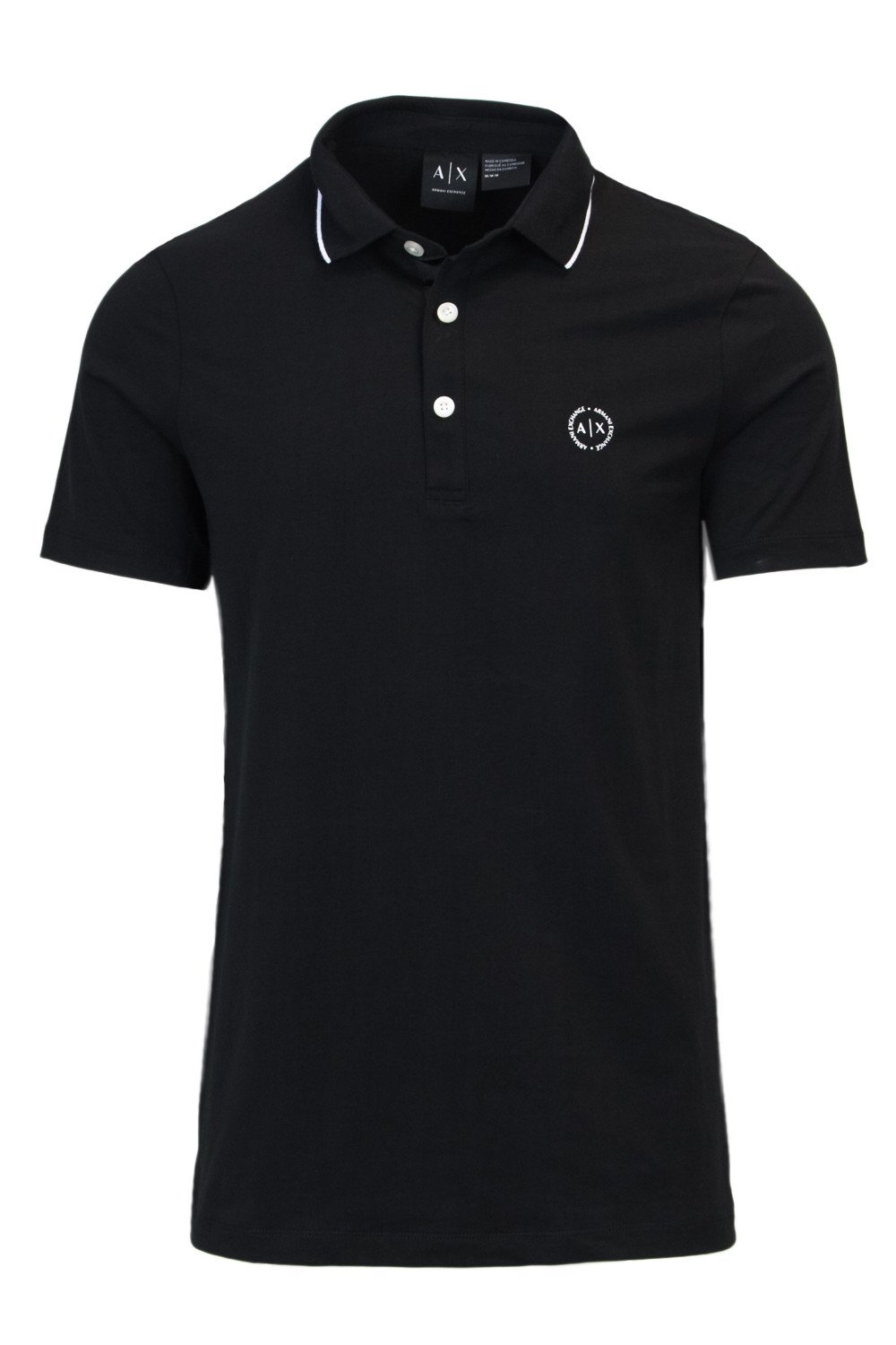 Armani Exchange Men's Polo Shirt Black 166307 - black-1 XXL