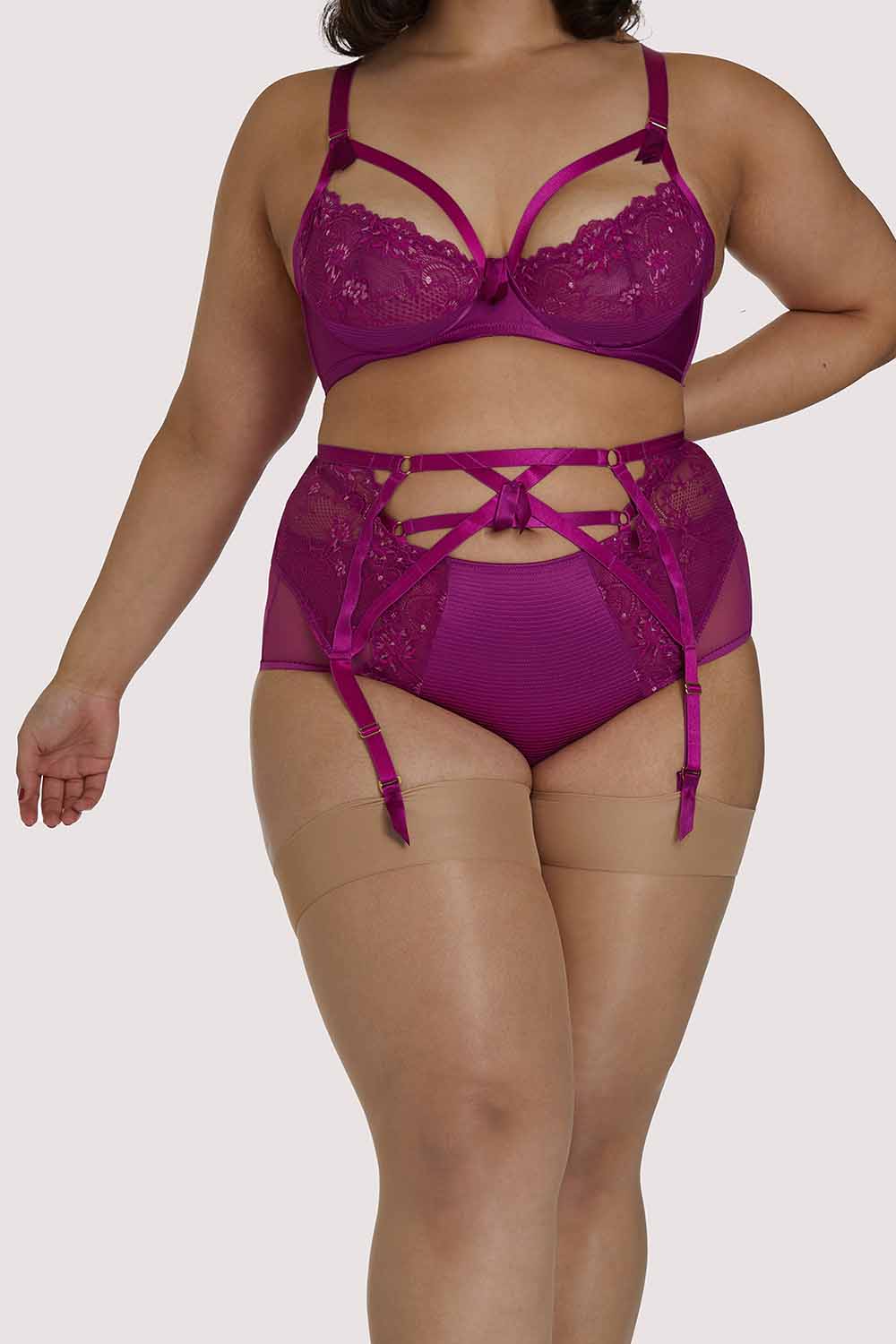 Dita Von Teese Madame X Magenta Curve Suspender Belt UK 22 / US 18