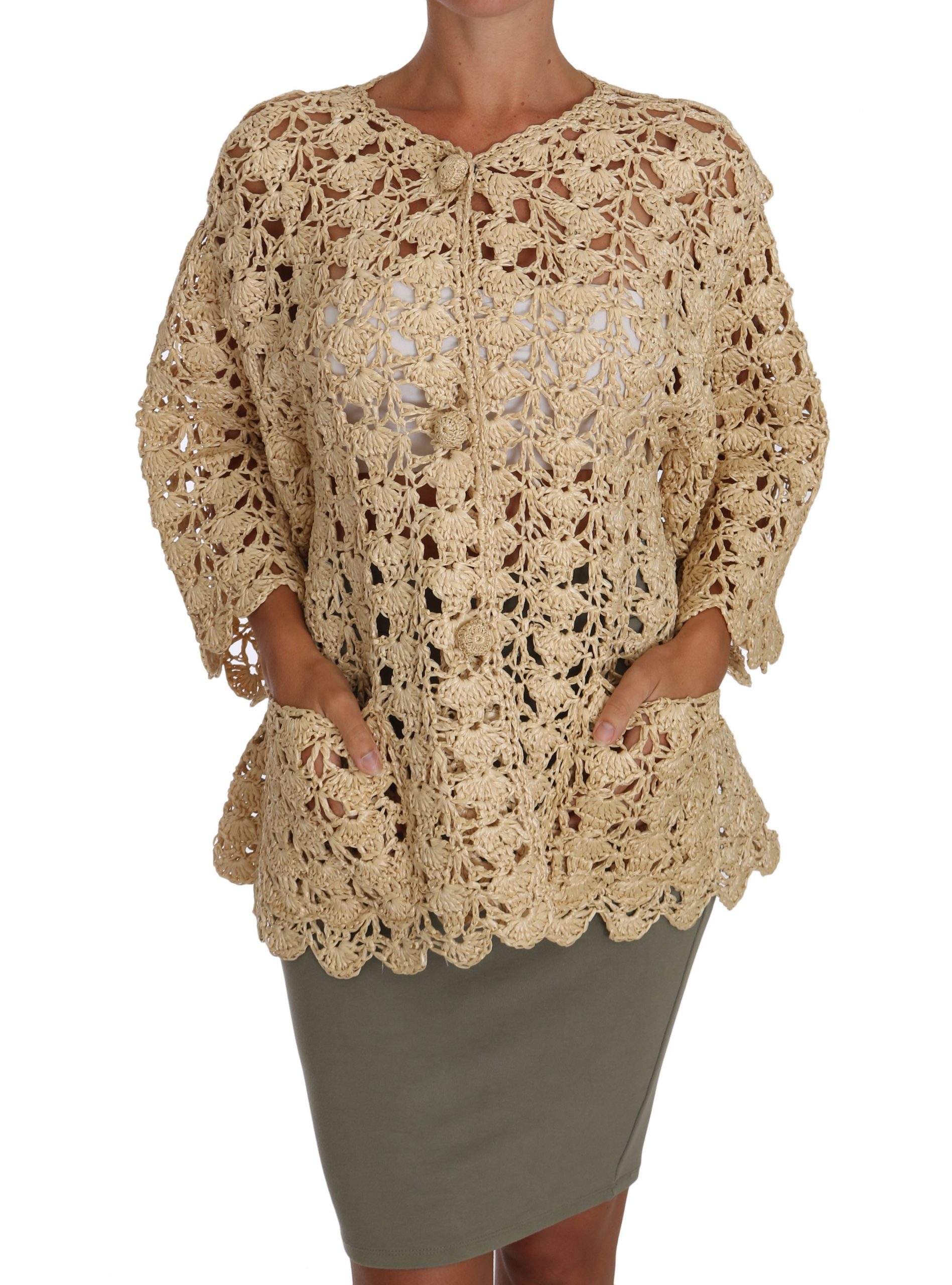 Dolce & Gabbana Women's Cardigan Beige TSH2722 - IT40|S