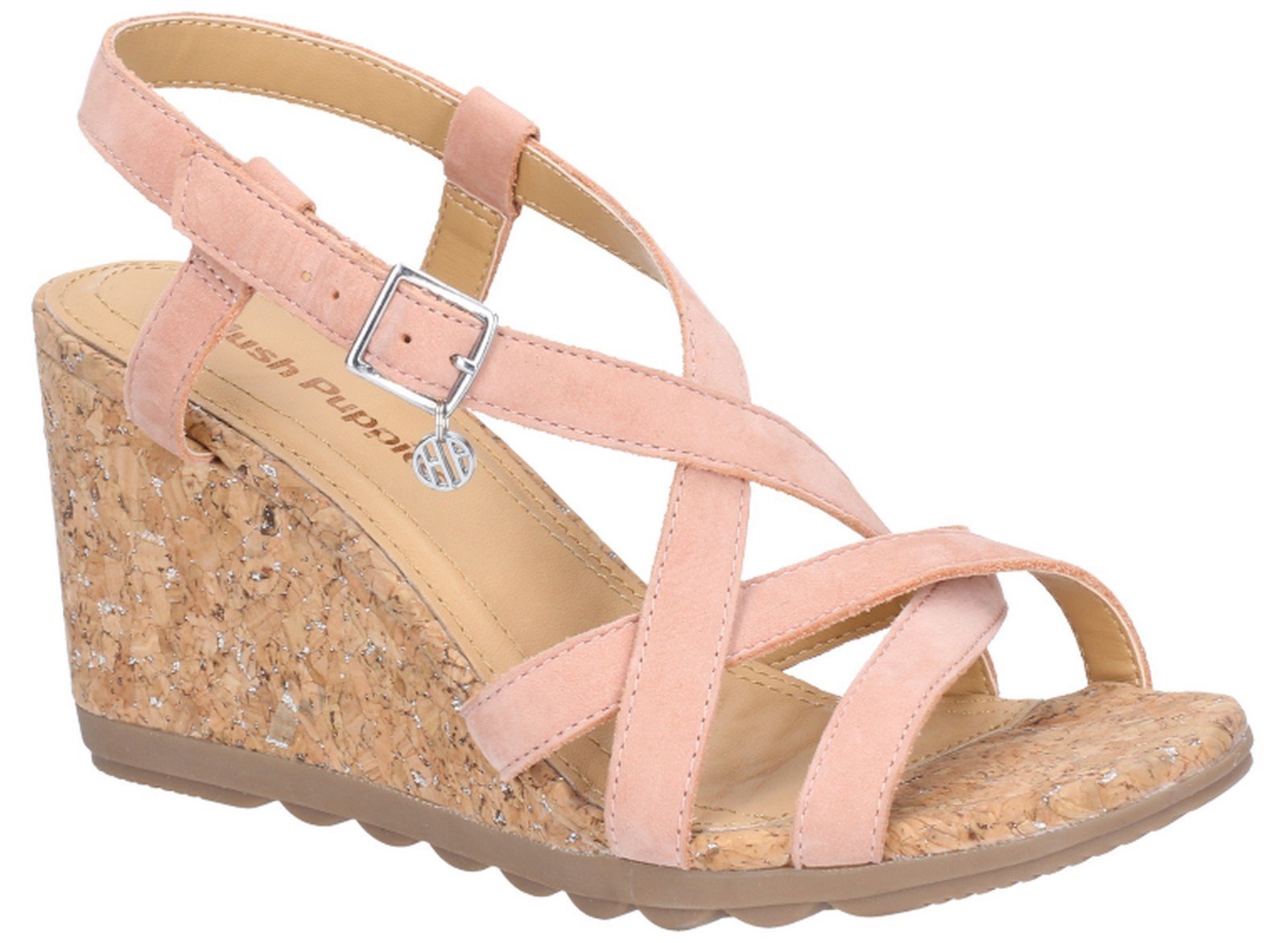 Hush Puppies Women's Pekingese Strappy Buckle Sandal Various Colours 28414 - Peach 3