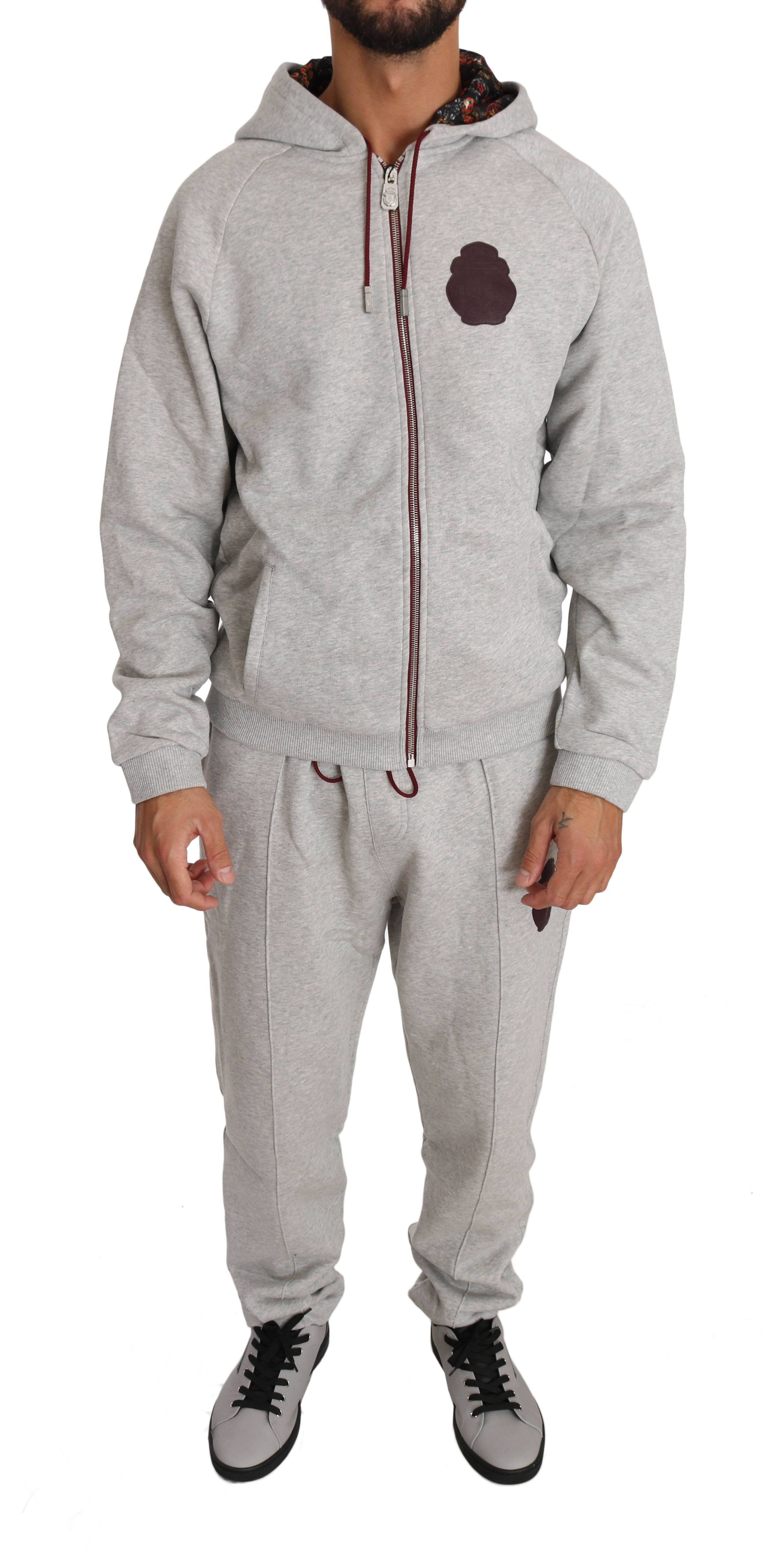Billionaire Italian Couture Men's Hoodie Tracksuit Grey BIL1020 - XXL