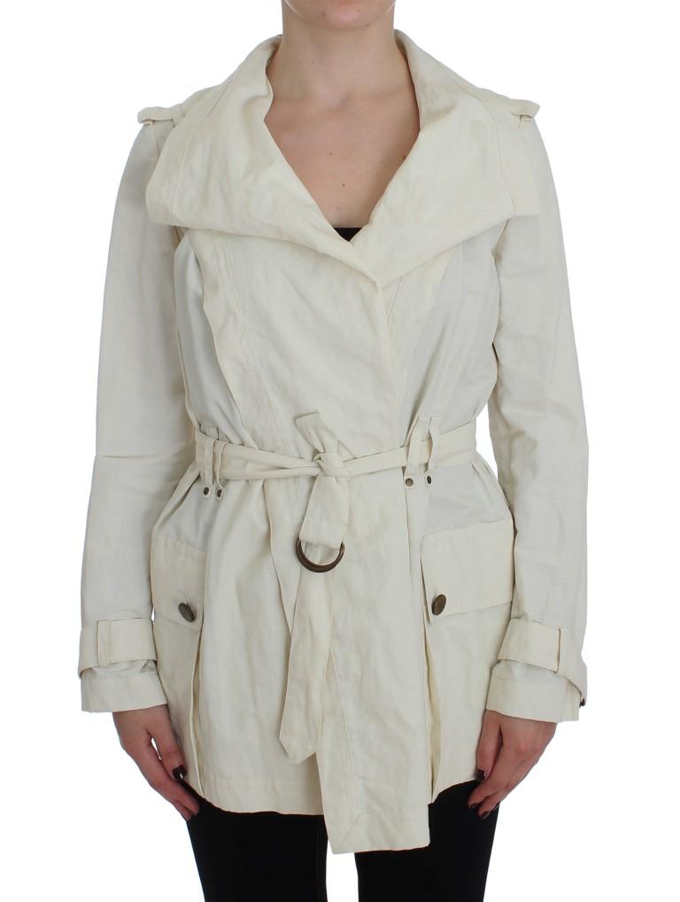 PLEIN SUD Women's Trench Coat White SIG30998 - IT42 | S