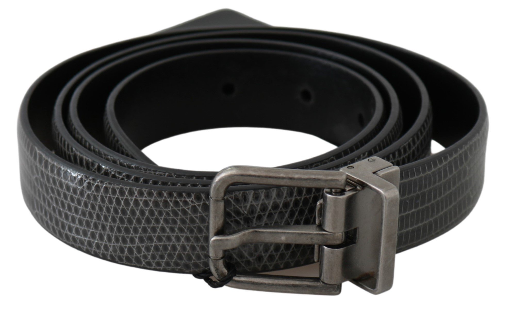 Dolce & Gabbana Men's Leather Exotic Skin Buckle Belt Grey BEL60631 - 100 cm / 40 Inches