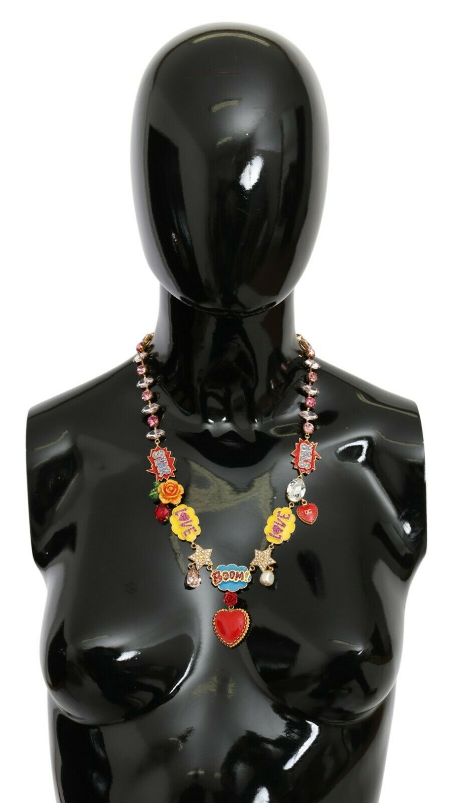 Dolce & Gabbana Women's Cartoon Love Star Crystal Necklace Gold SMY7156