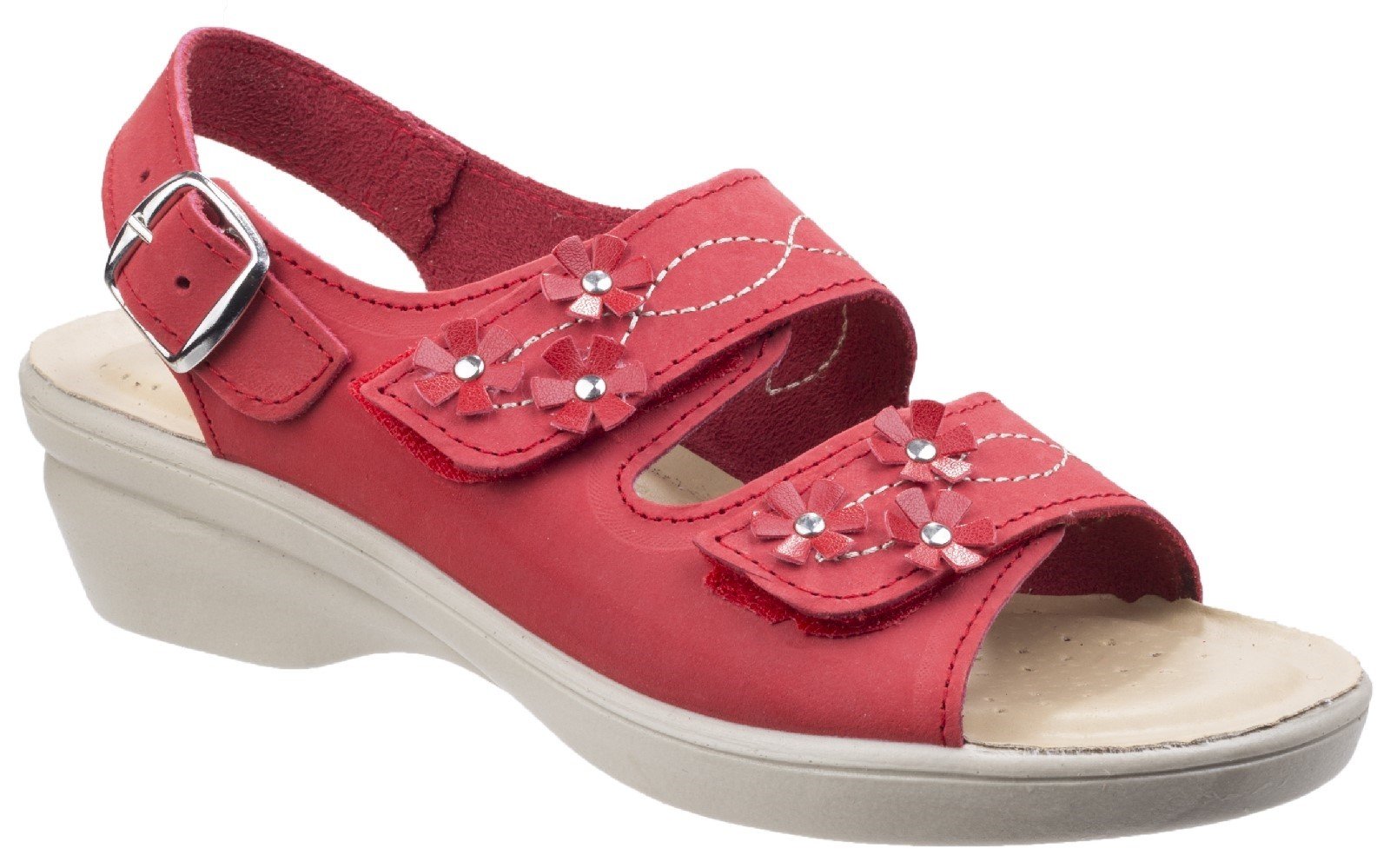 Fleet & Foster Women's Amaretto Touch Fastening Sandal Various Colours 26298 - Red 3
