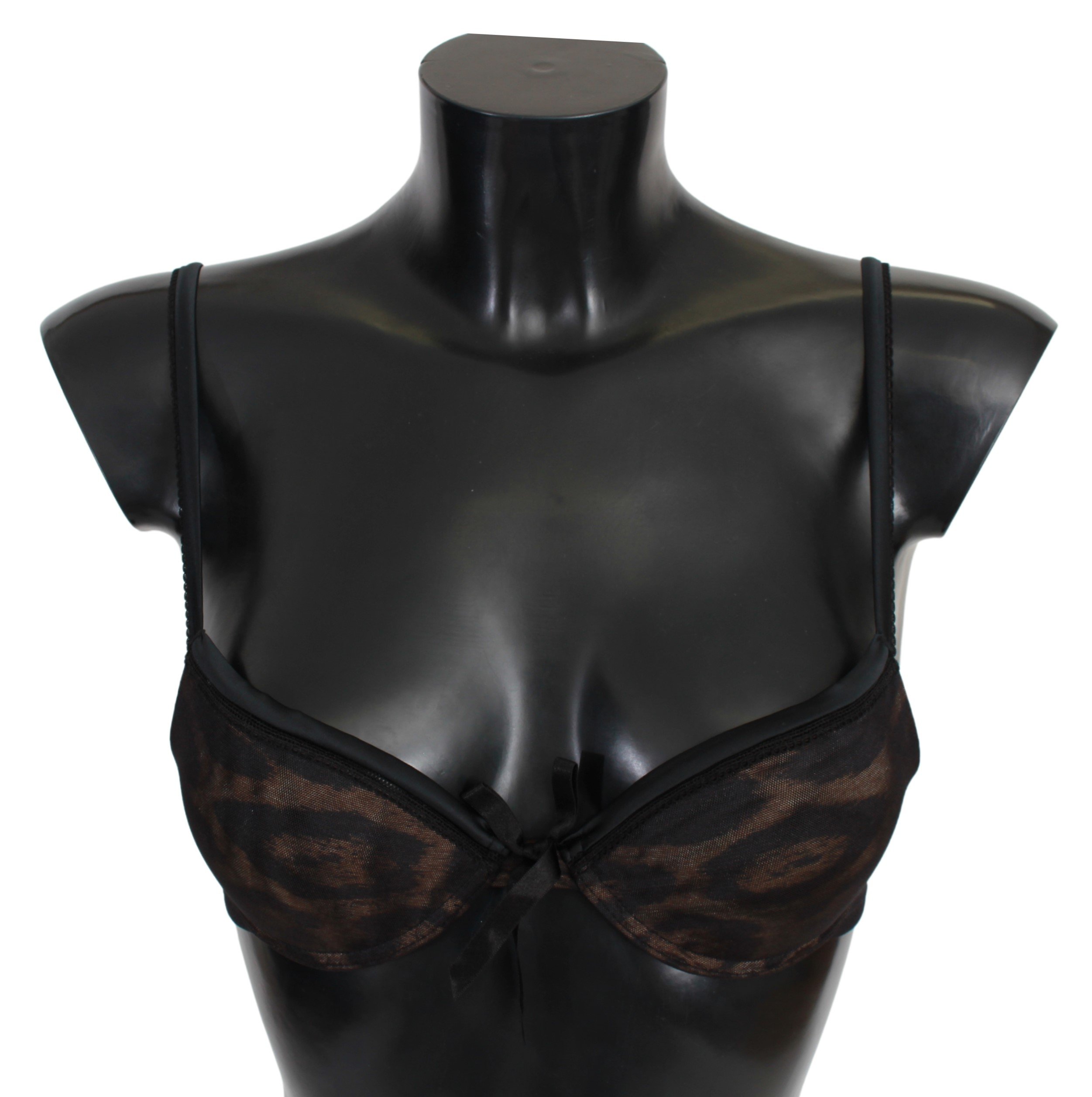 Roberto Cavalli Women's Leopard Nylon Push Up Bra Black BIK772 - IT1 | XS