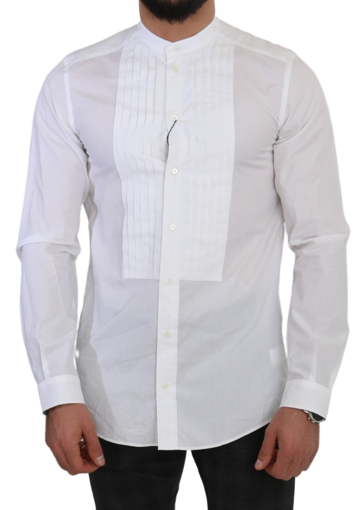 Dolce & Gabbana Men's Cotton Formal MARTINI Shirt White TSH5017 - IT39 | S