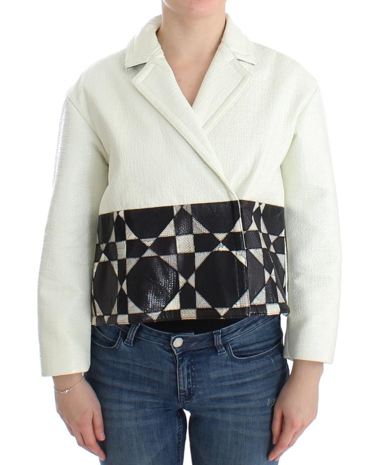 Andrea Pompilio Women's Cropped Leather Jacket Multicolor SIG12659 - IT40|S