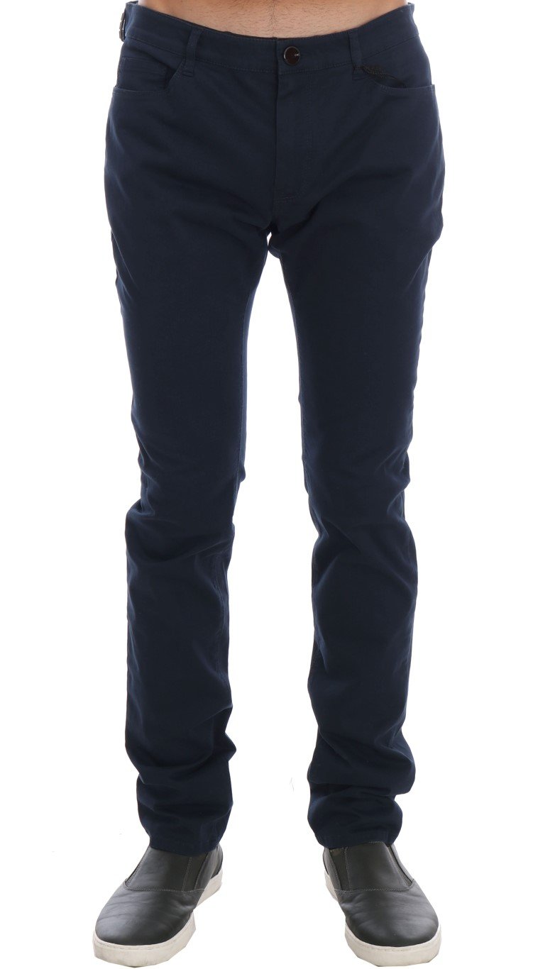 Costume National Men's Cotton Stretch Slim Fit Trouser Blue TSH1213 - IT48 | M