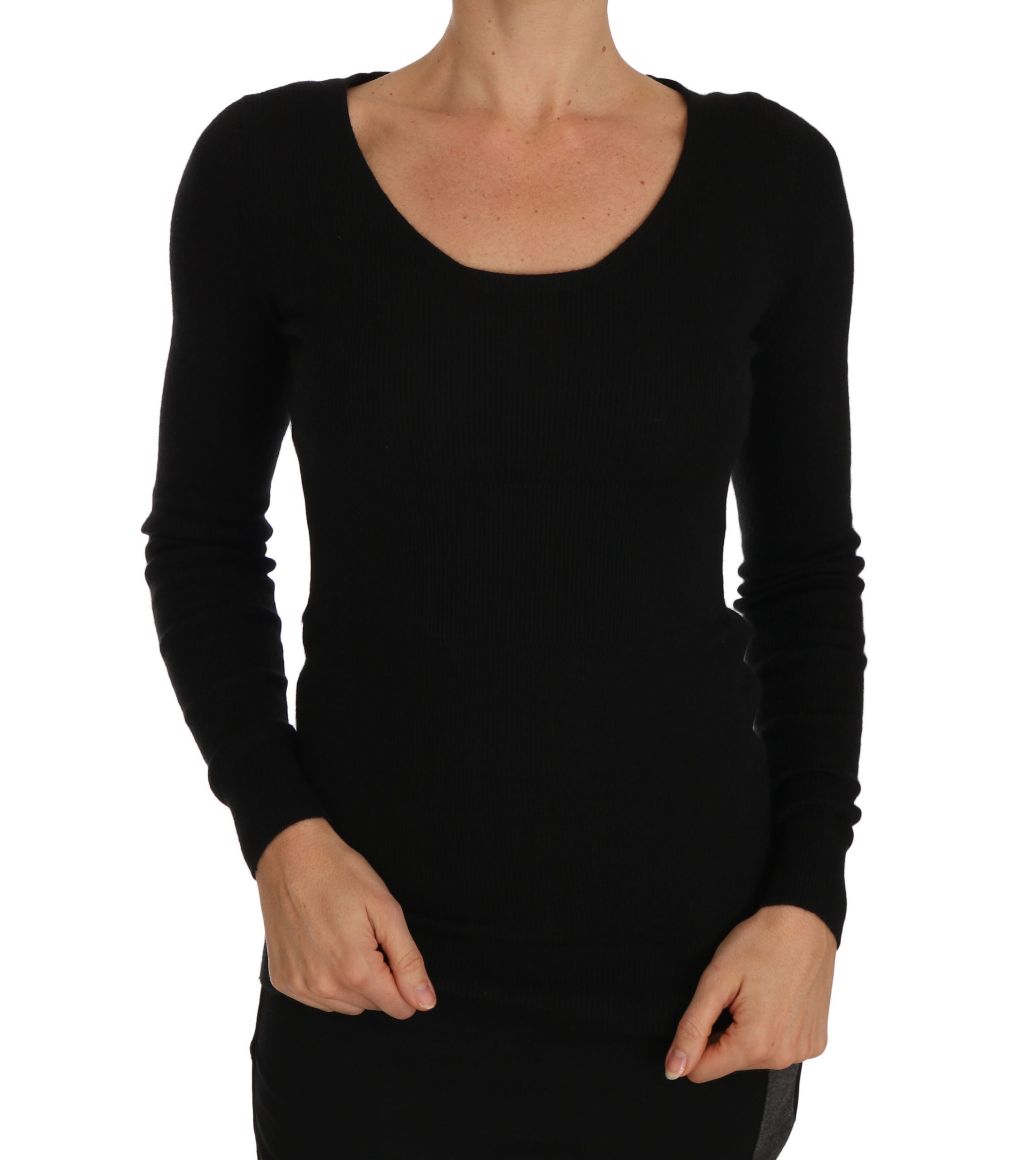 Dolce & Gabbana Women's Ribbed Silk Cashmere Sweater Black TSH2290 - IT40|S