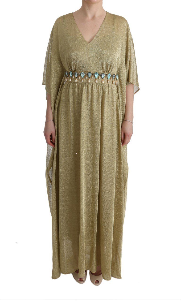 Dolce & Gabbana Women's Shift Long Crystal Dress Yellow SIG60659 - IT40|S