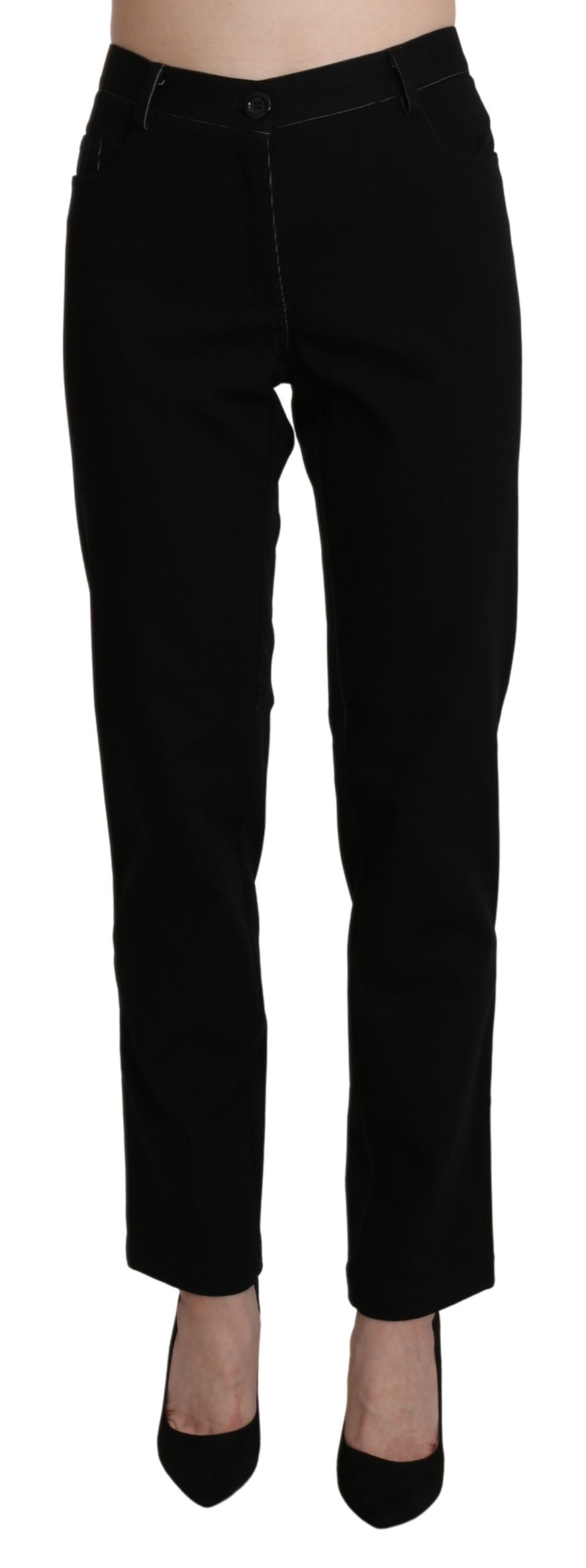 BENCIVENGA Women's High Waist Straight Trouser Black PAN71370-46 - IT48|XXL