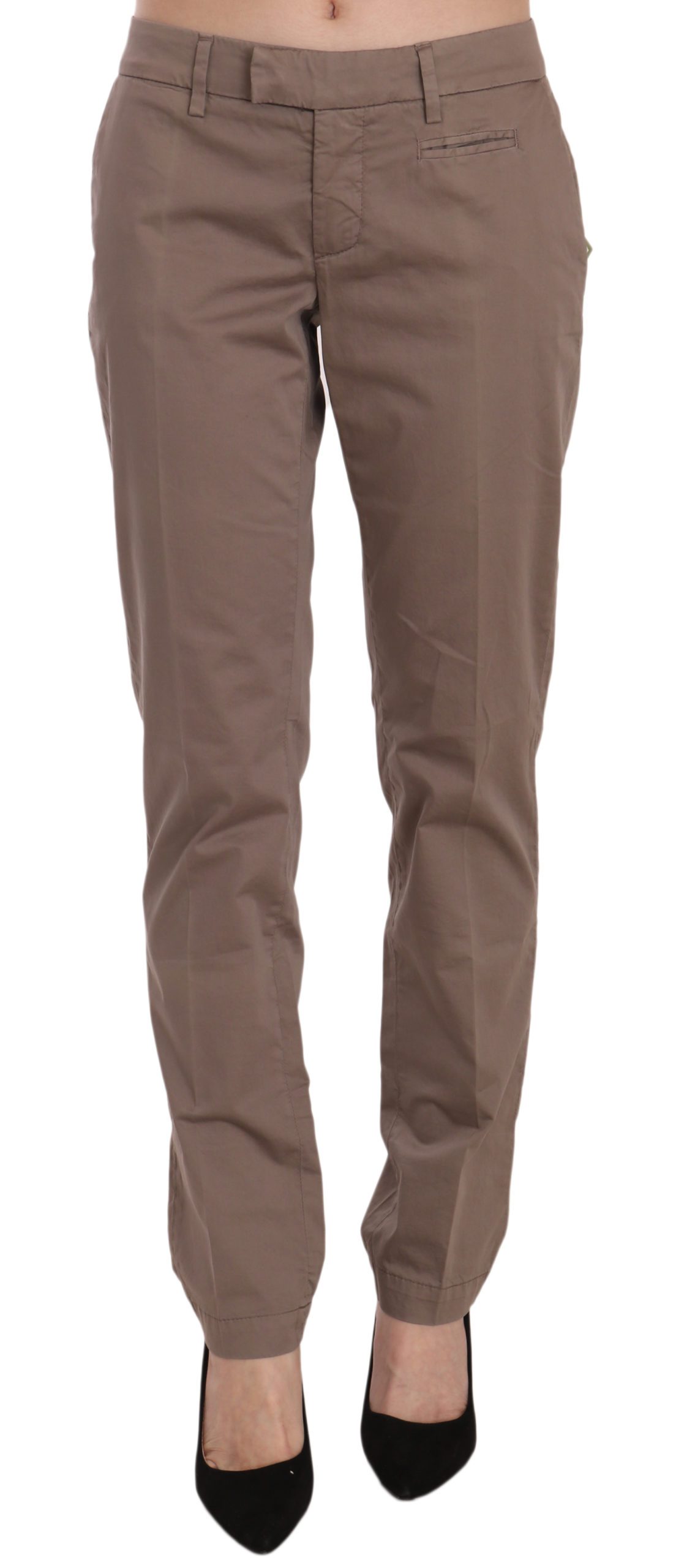 Dondup Women's Low Waist Straight Cut Trouser Brown PAN70185 - W31