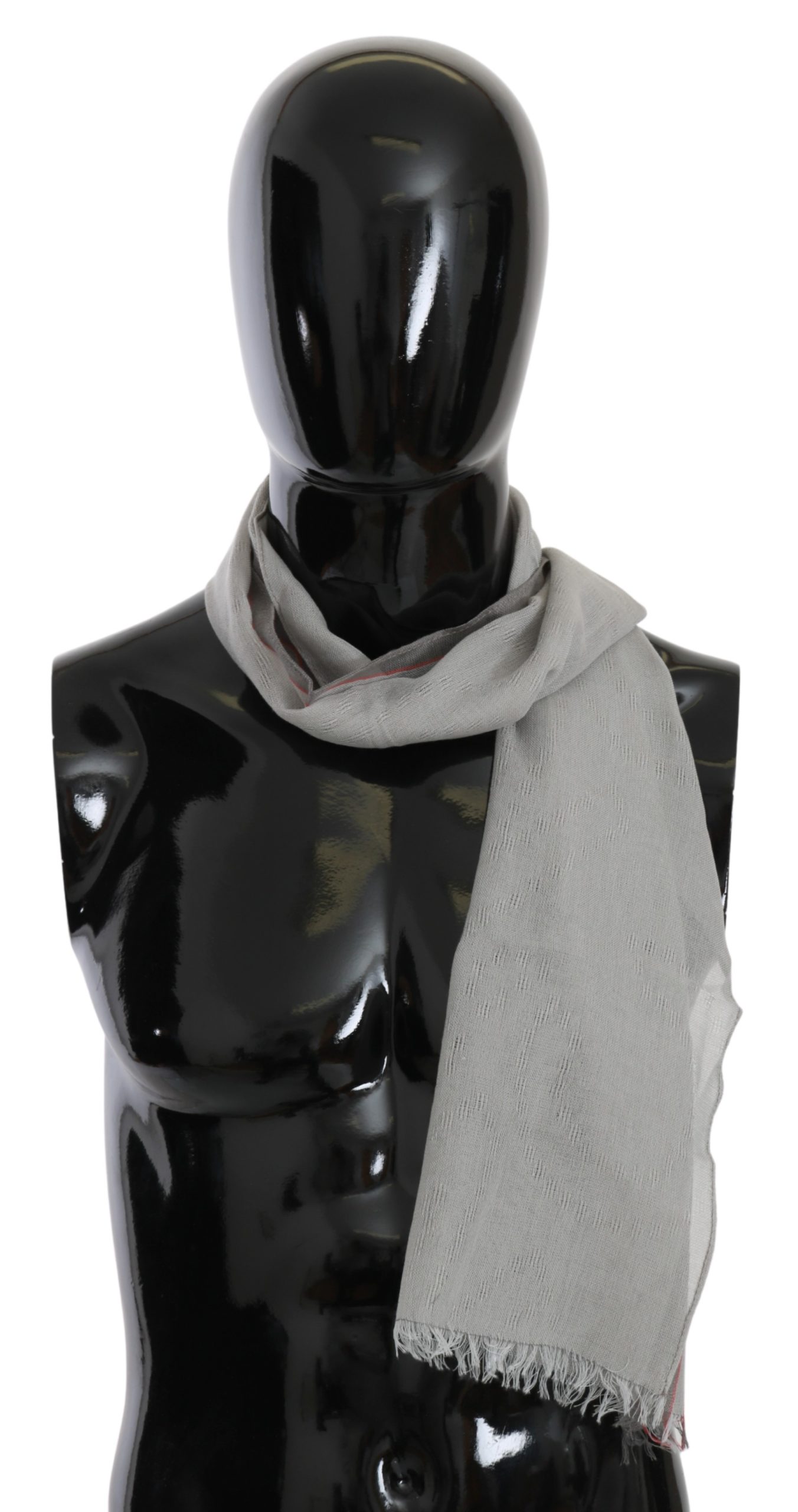 Costume National Men's Fringe Neck Wrap Cotton Scarf Gray MS1525bg