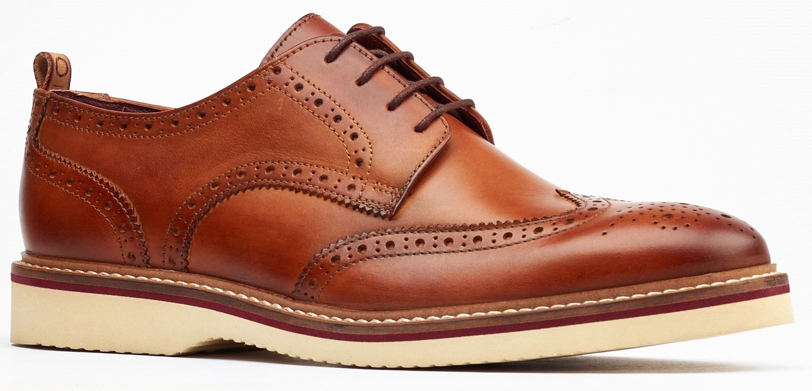 Base London Men's Marcello Lace Up Brogue Shoe Various Colours 32253 - Tan 7