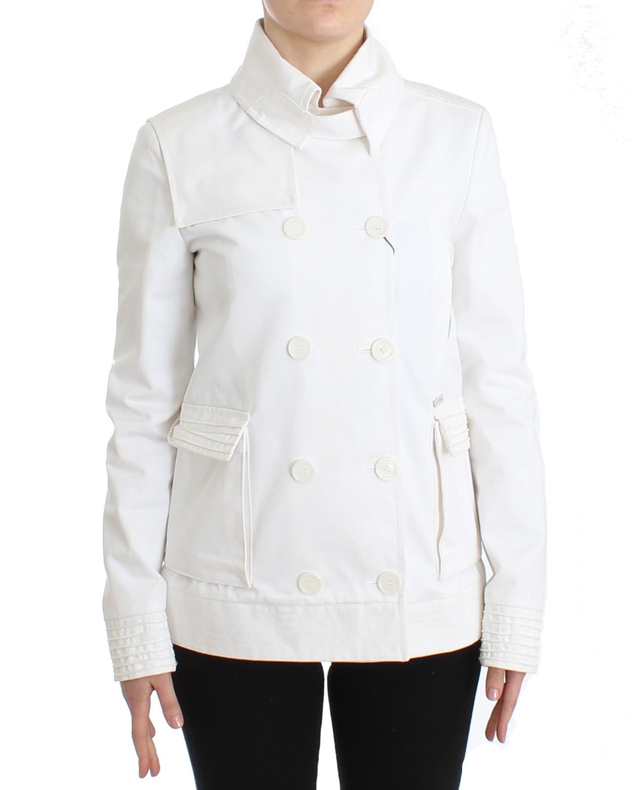 GF Ferre Women's Double Breasted Jacket White SIG11602 - IT40