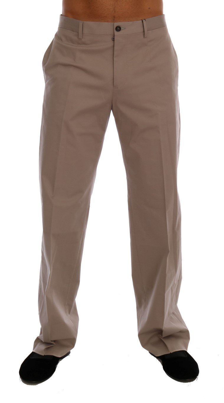 Dolce & Gabbana Men's Cotton Stretch Trouser Beige PAN60708 - IT44 | XS