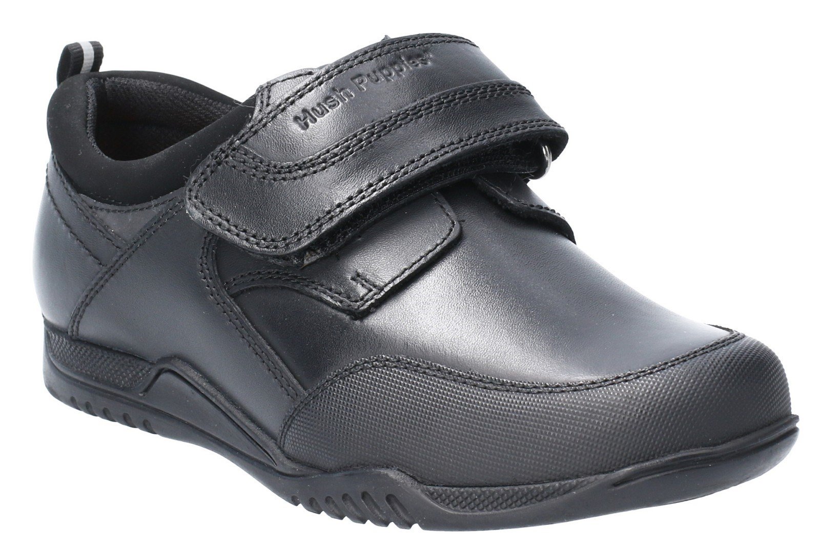 Hush Puppies Kids Noah Jnr Touch Fastening School Shoe Black 28969 - Black 10