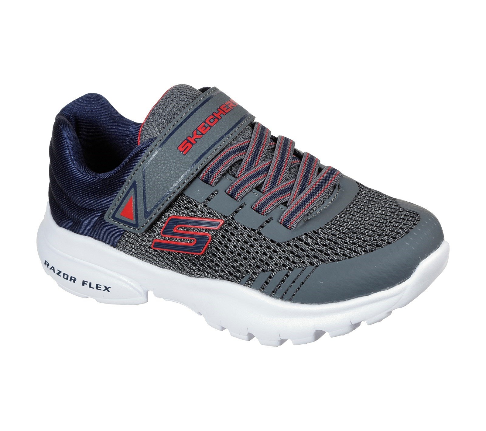 Skechers Kid's Razor Flex Mezder Sports Trainer Various Colours 32104 - Charcoal/Navy 9.5